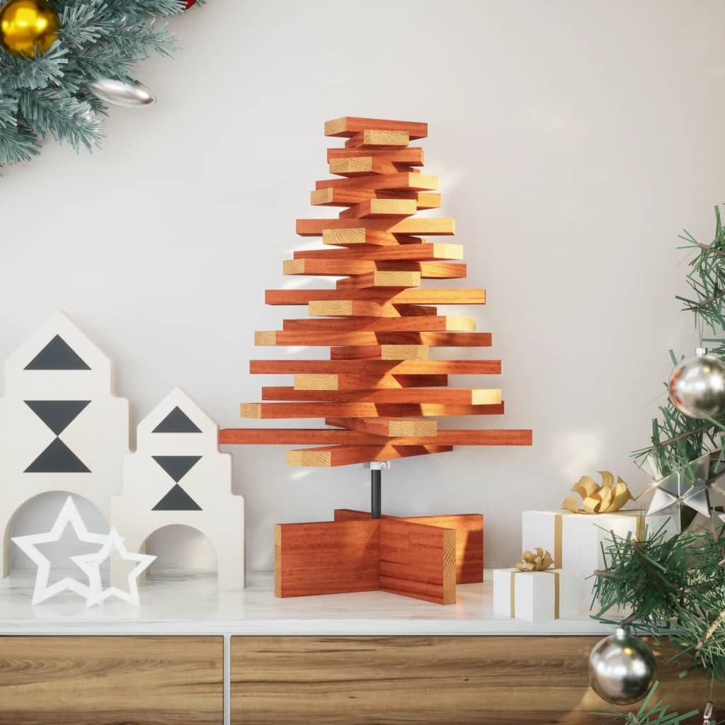 vidaXL Künstlicher Weihnachtsbaum Weihnachtsbaum zum Schmücken Wachsbraun 60 cm Massivholz Kiefer
