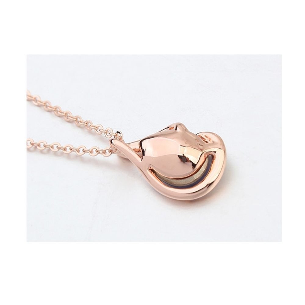 BUNGSA Ketten-Set Kette pinke Träne Rosegold aus Messing Damen (1-tlg), Halskette Necklace – Bild 5 von 5