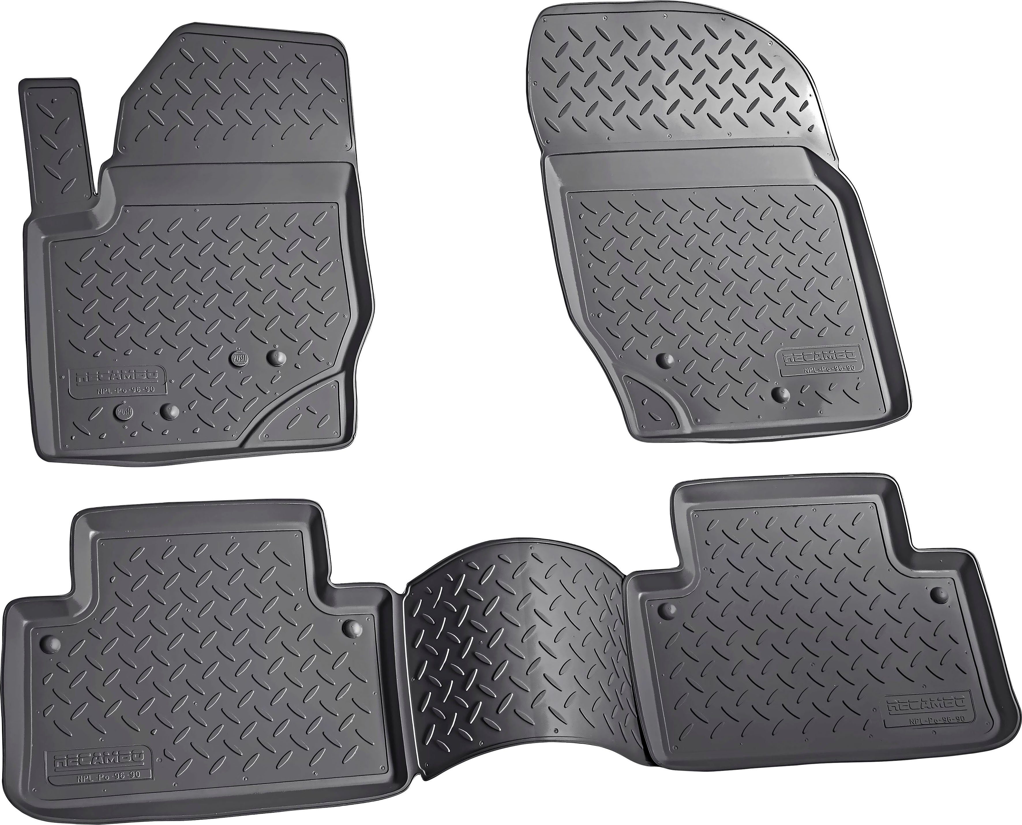 RECAMBO Passform-Fußmatten CustomComforts (4 St), für Volvo XC90, I 2002 -  2014, perfekte Passform, Hohe Gummiqualität (TPE Material) – längere  Lebensdauer der Automatten | Automatten