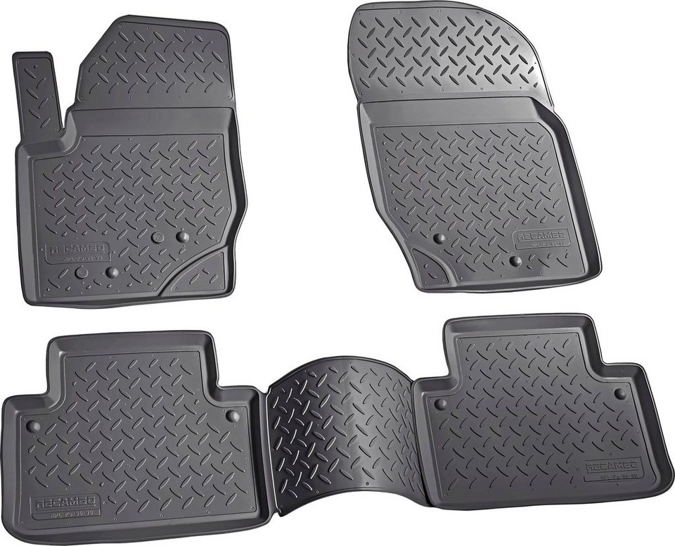 RECAMBO Passform-Fußmatten CustomComforts (4 St), für Volvo XC90, I 2002 -  2014, perfekte Passform, Hohe Gummiqualität (TPE Material) – längere  Lebensdauer der Automatten