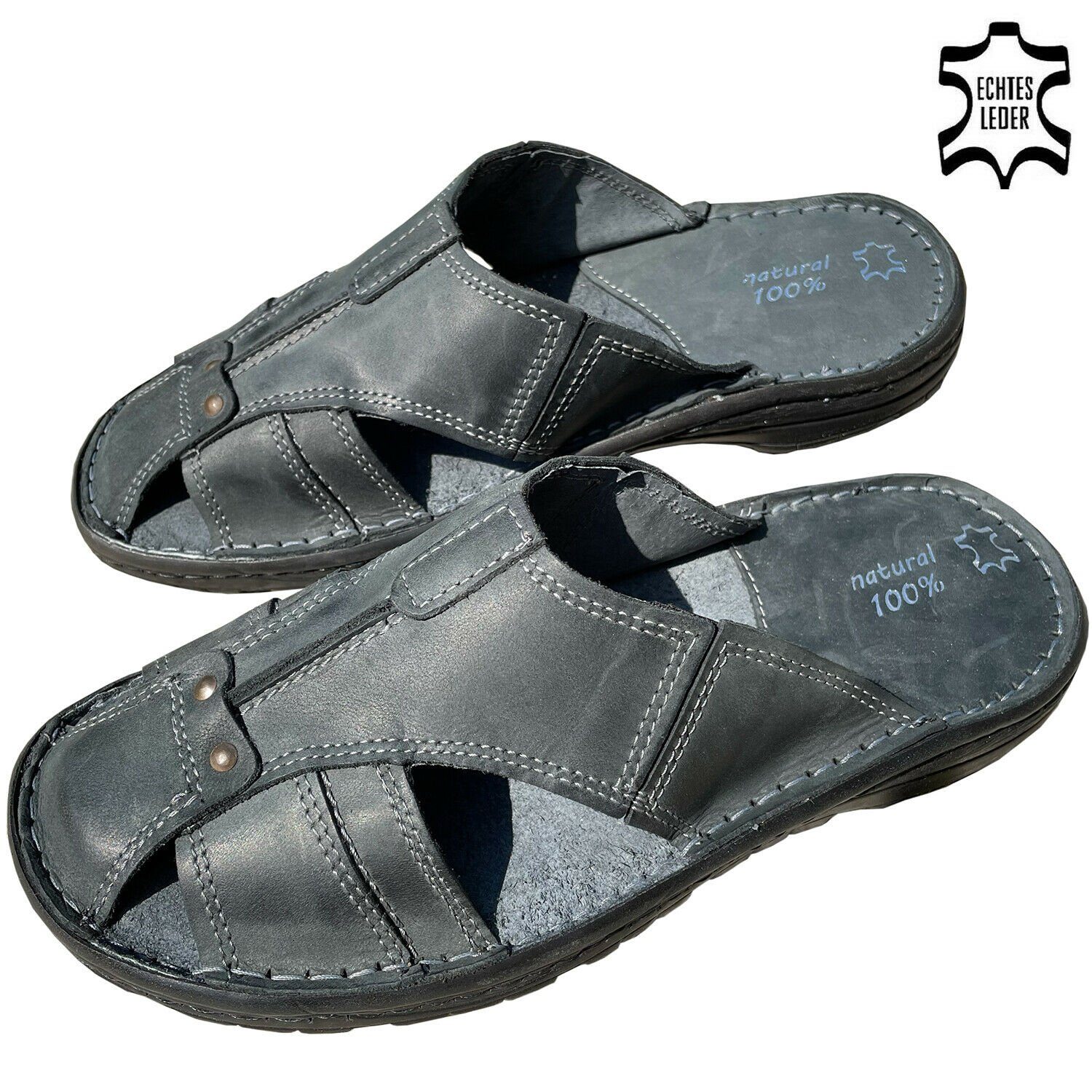 filsko Elegante Sommer Leder-Sandalen für Herren Sandale