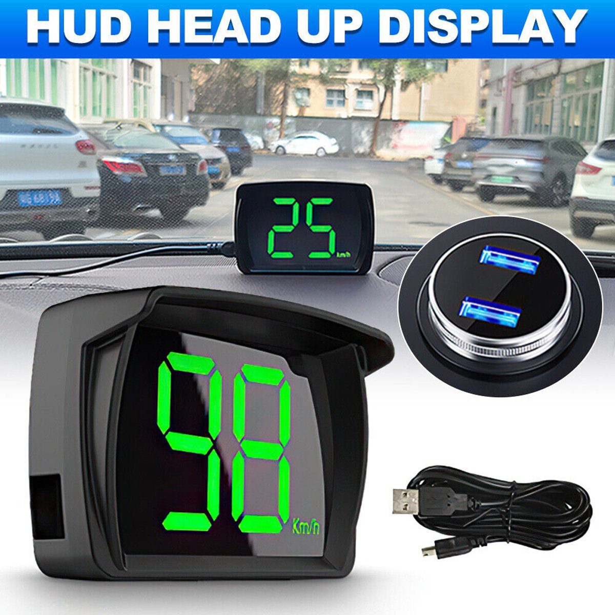 yozhiqu Head Up Display Automobil Universal HUD Heads Up Display,  Geschwindigkeitswarner, 1-tlg., Multifunktionsanzeige mit 5,5-Zoll-Display  und GPS