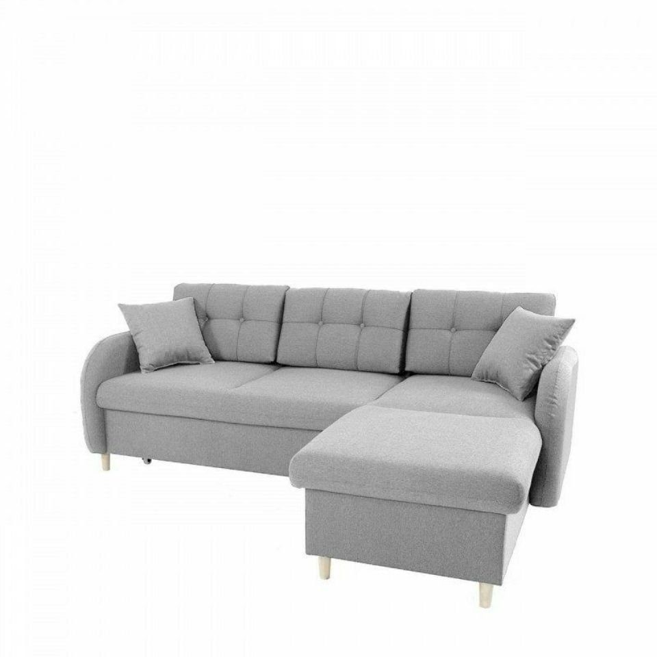 Bettfunktion Sitz Ecksofa Made Sofa Hellgrau Polster Couch JVmoebel Ecksofa, Sofa Europe Design in