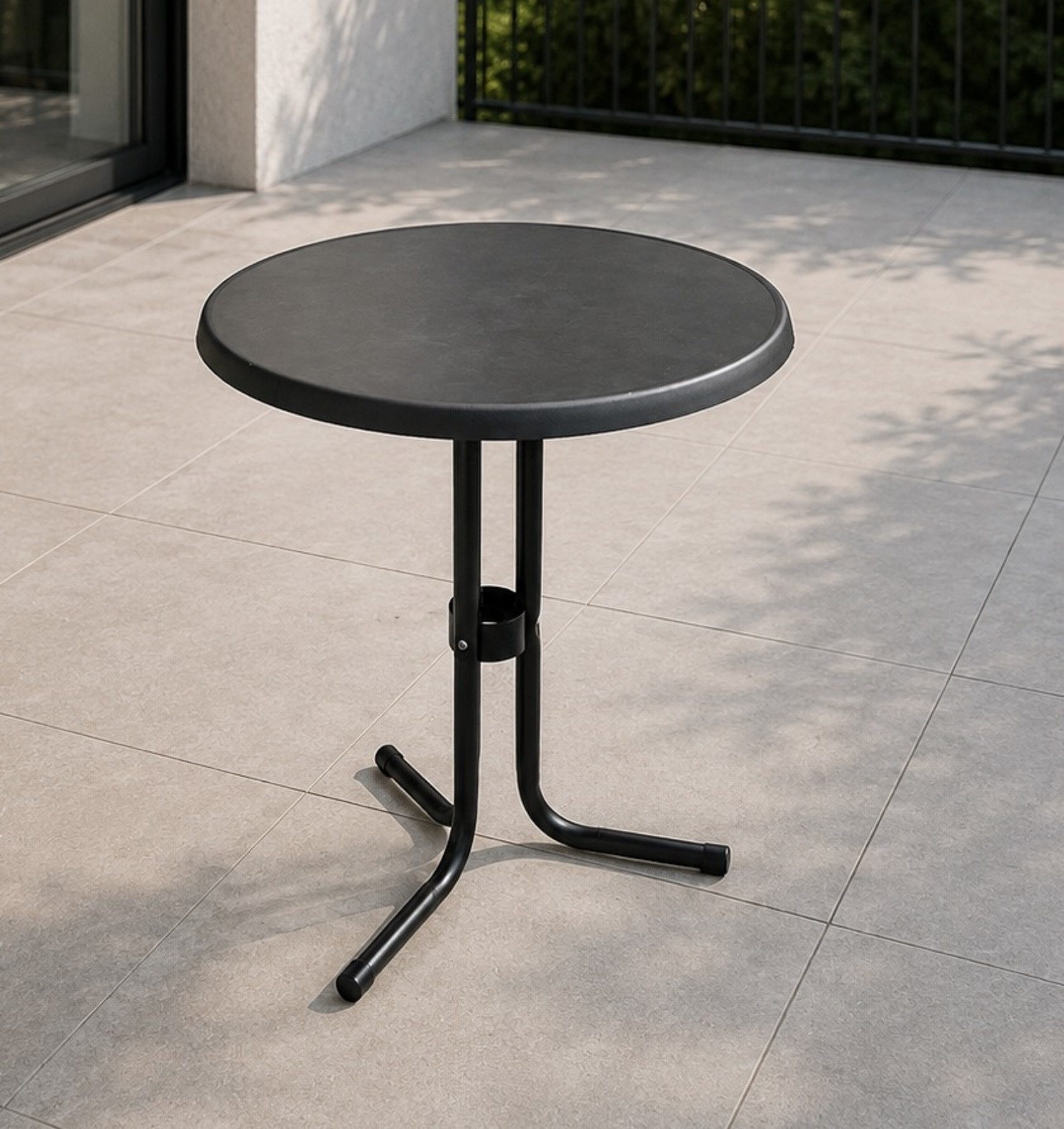 Gardissimo Gartentisch Schiefer Optik 60 cm rund Bistrotisch breit Made in Germany (Spar-Set, 1-St., 1 Tisch), wetterfest / kratzfest / pflegeleicht – Bild 2 von 5