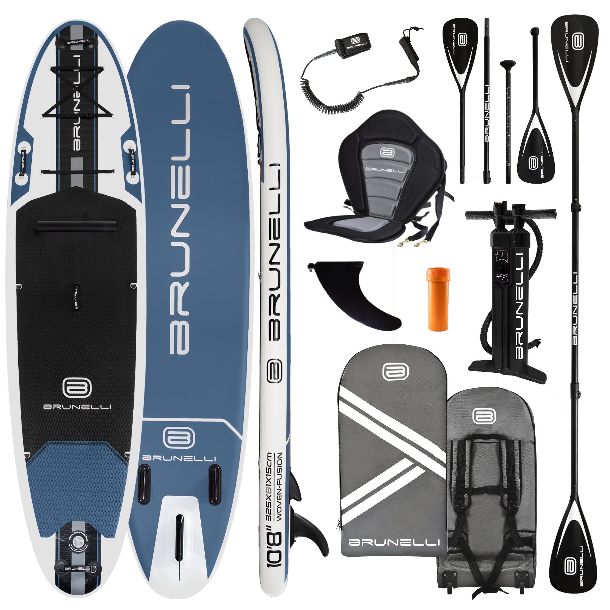 Brunelli SUP-Board BRUNELLI 10.8 Woven X Fusion Double Layer iSUP Board aufblasbar Stand