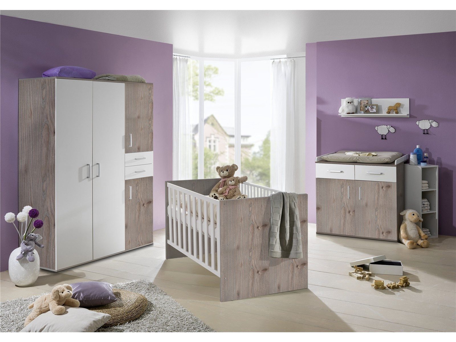 Storado Kleiderschrank Sienna 132×189×54cm, Kleiderschrank mit 4 Türen, Farbe wählbar 4 Türen und 2 Schubladen für großzügigen Stauraum