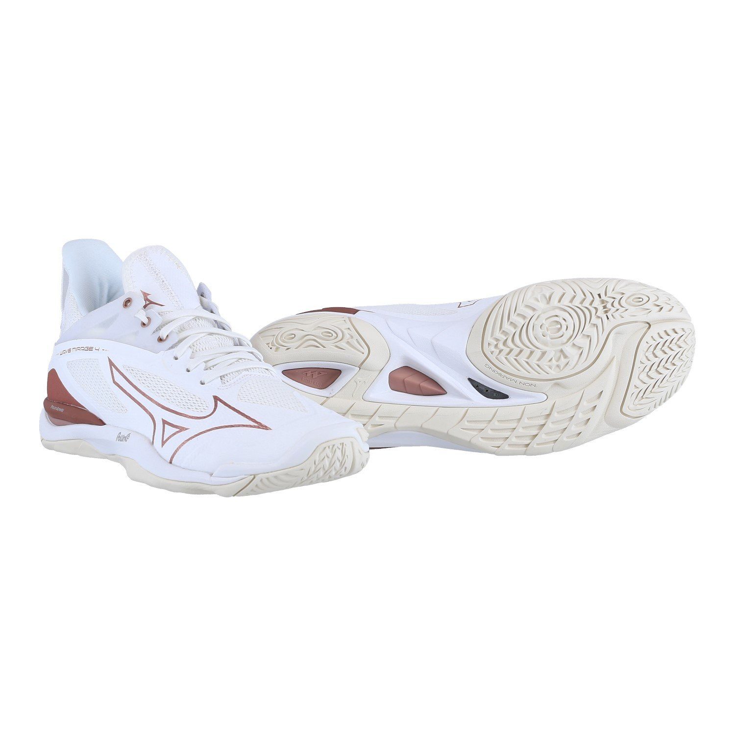 Mizuno Hallen-Indoorschuhe Wave Mirage 4 beige/weiss Damen Squashschuh