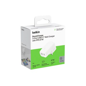 Belkin BOOST CHARGE 67W Ladegerät mit 3x USB-C USB-Ladegerät