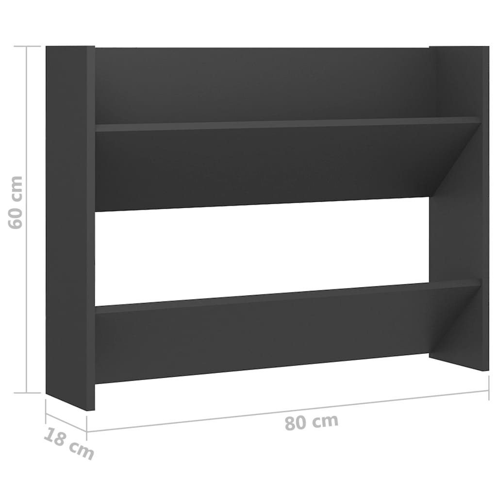 furnicato Schuhschrank Wand-Grau cm Holzwerkstoff 80x18x60