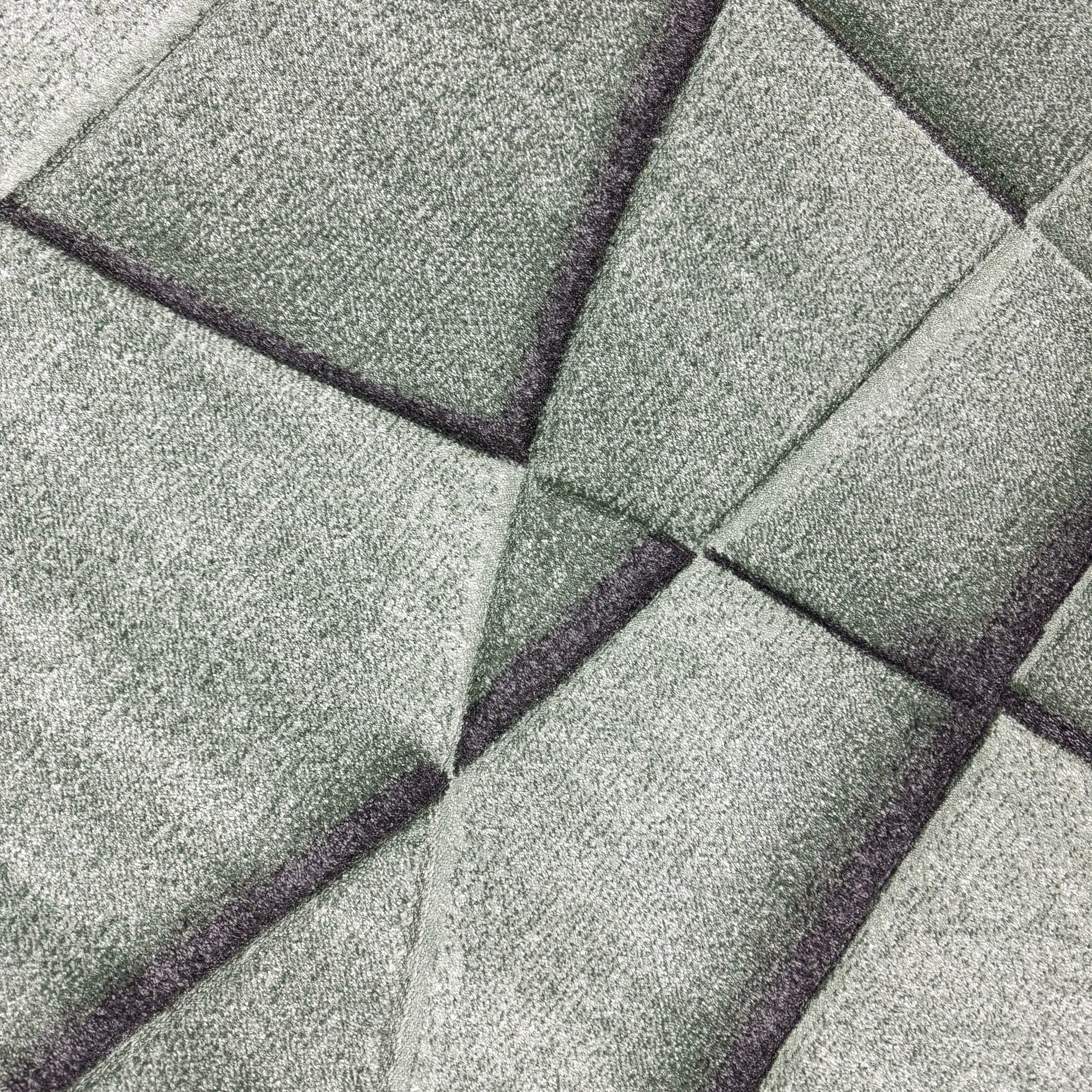 Carpetia Teppich Wohnzimmer Teppich mit geometrischem Muster in grün, recht günstig online kaufen