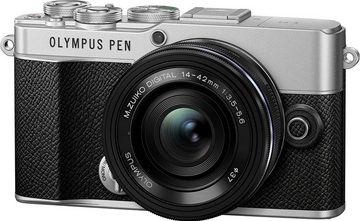 Olympus E‑P7 Systemkamera (M. Zuiko Digital ED 14-42mm F3.5-5.6 EZ Pancake, 20,3 MP, 3x opt. Zoom, Bluetooth, WLAN)