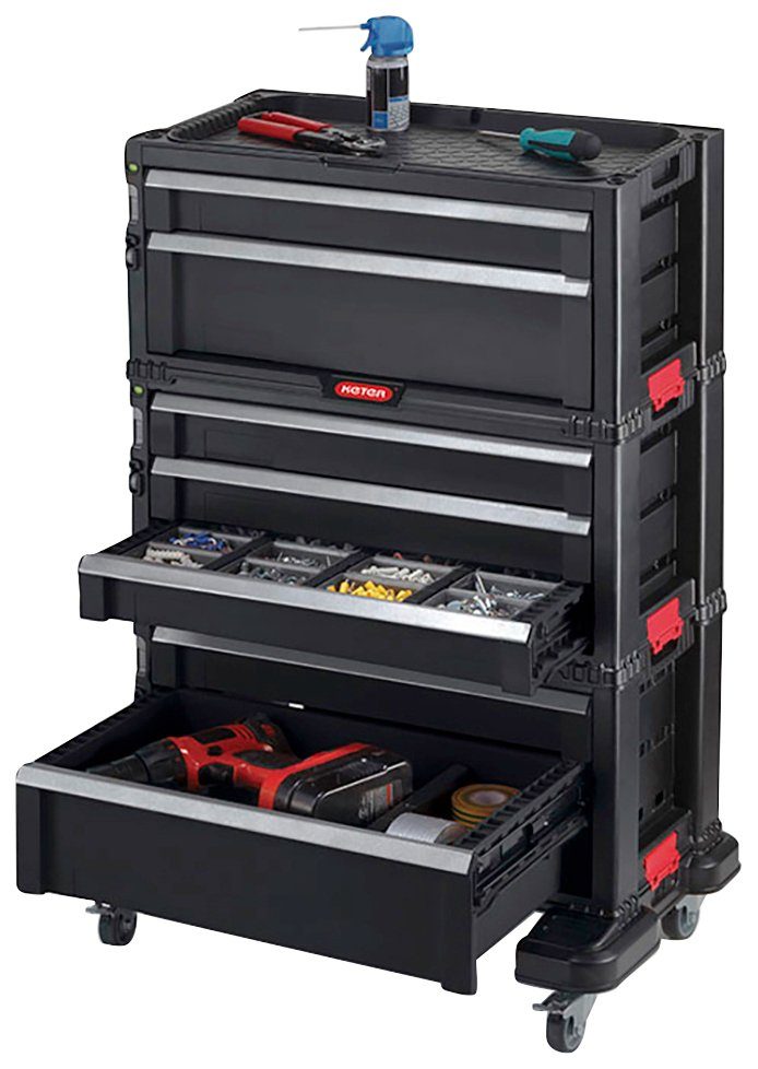 Keter Werkstattwagen, abschließbar, 7 Schubladen, inkl. integrierte  Werkzeugablage online kaufen | OTTO