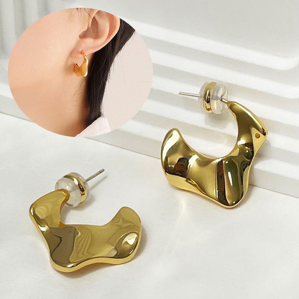 AUzzO~ Paar Ohrringe unregelmäßig Ohrstecker Damenschmuck Gold Paar Damen für Vintage Ohrhänger