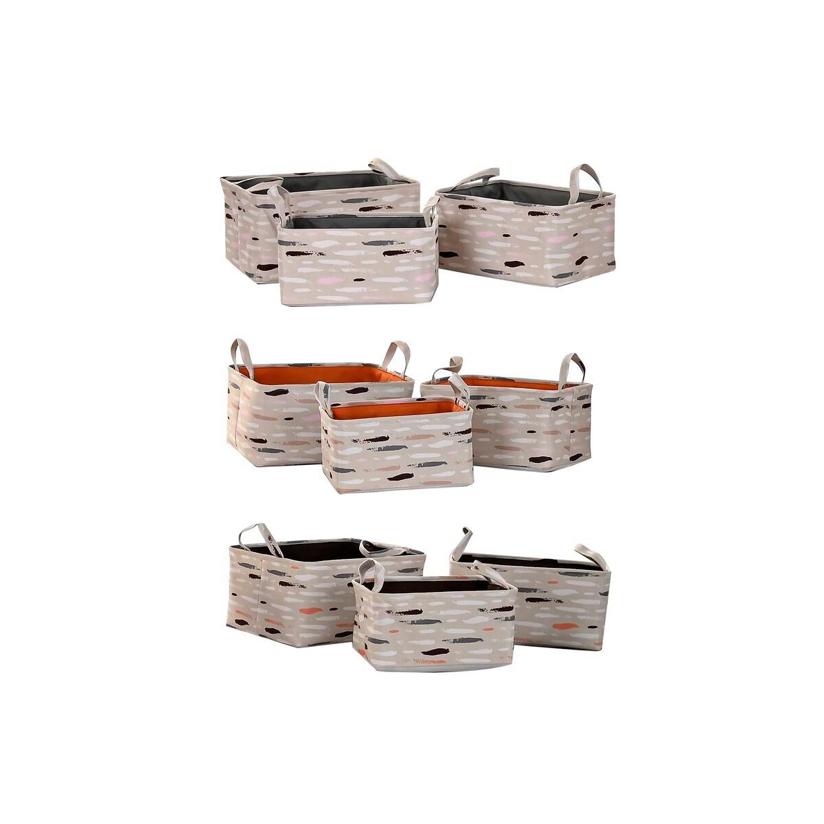 Thumbnail - DKD Home Decor Aufbewahrungsbox Korb-Set DKD Home Decor Braun Grau Orange Polyester 40 x 30 x 20 cm 3