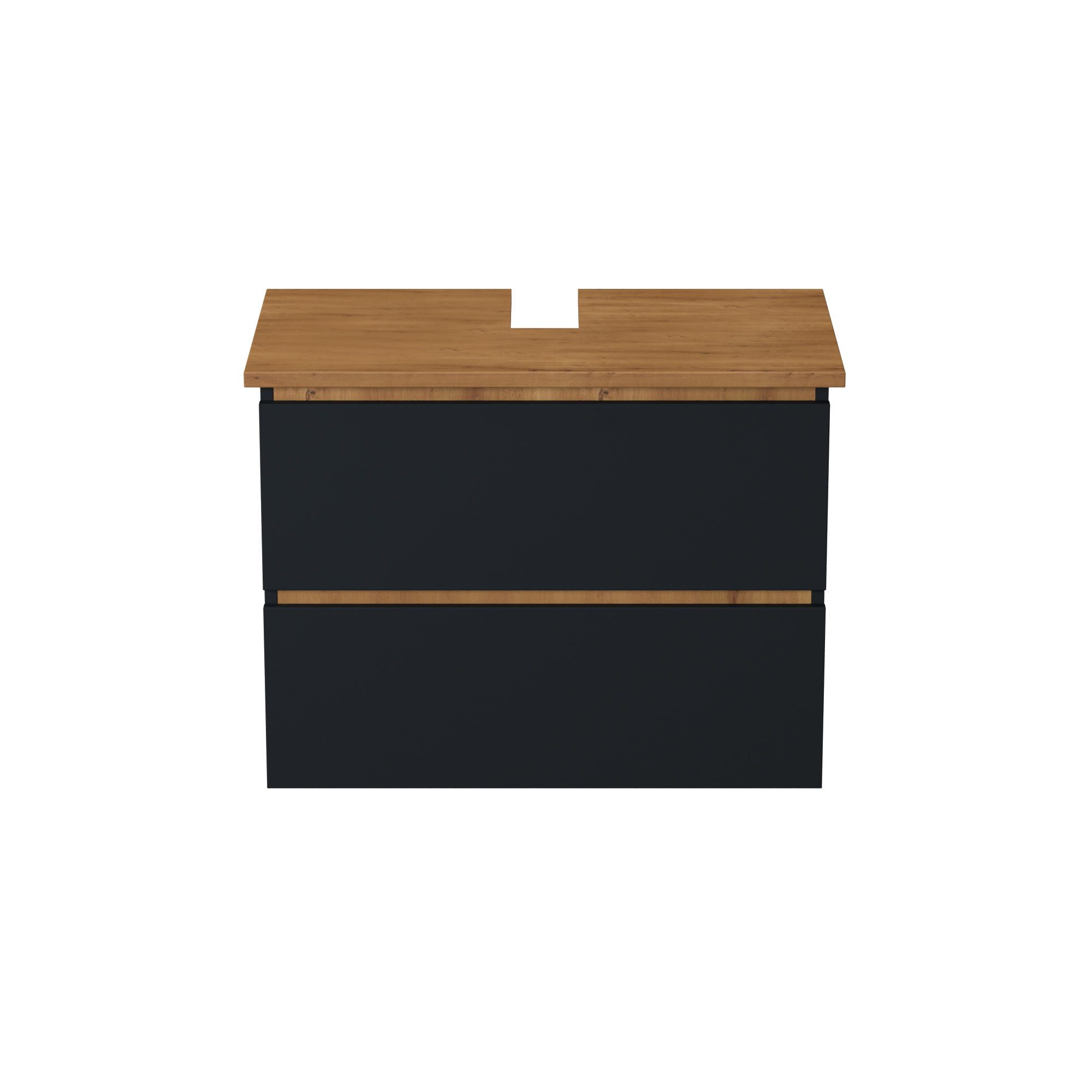 GARLIVO Waschbeckenunterschrank GLB-80 mit Schubladen, Badezimmer Waschtischunterschrank, Anthrazit Breite 80 cm, Soft-Close, Push-to-open/Tip-on, hängend