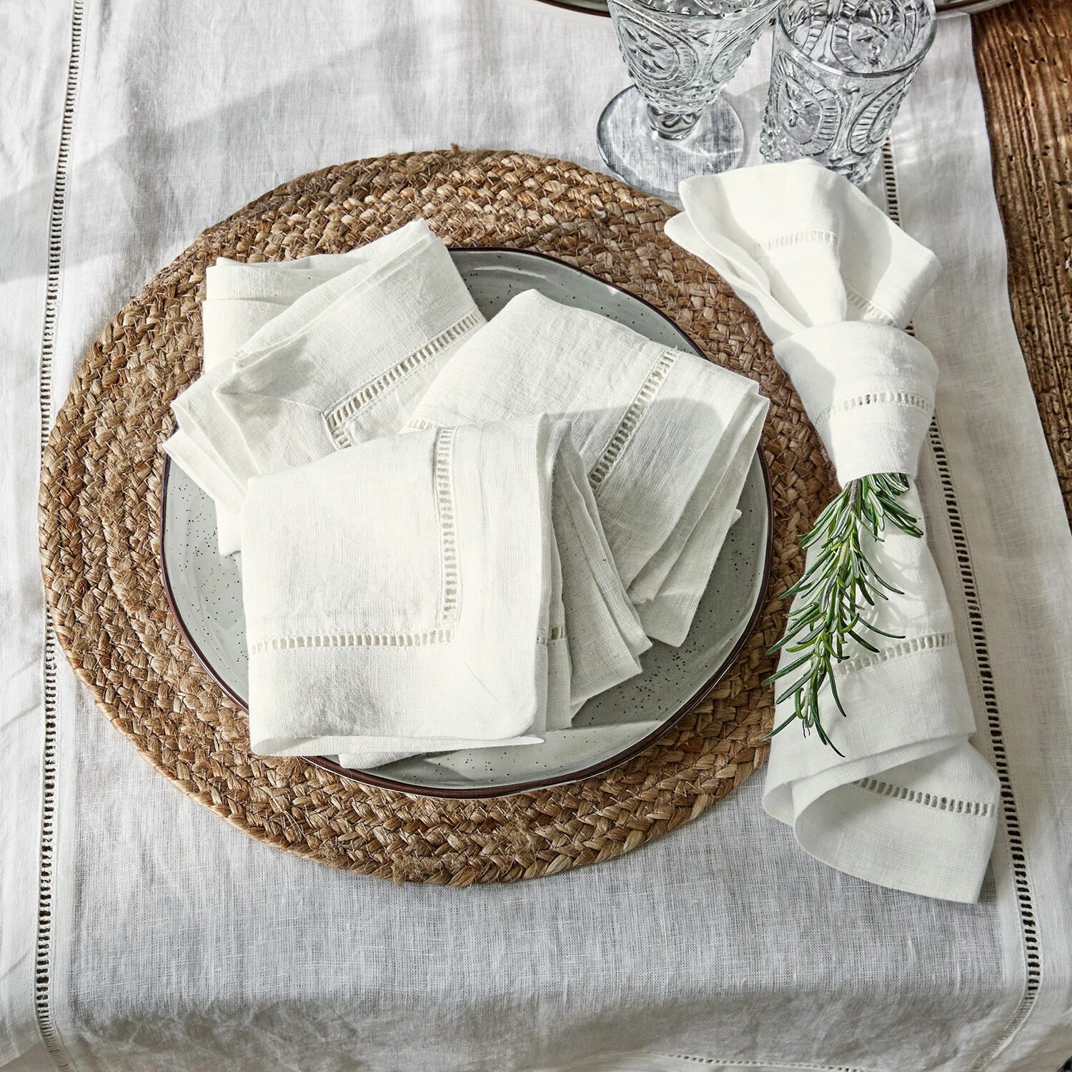 Mirabeau Stoffserviette Serviette 4er Set Covent Garden weiß