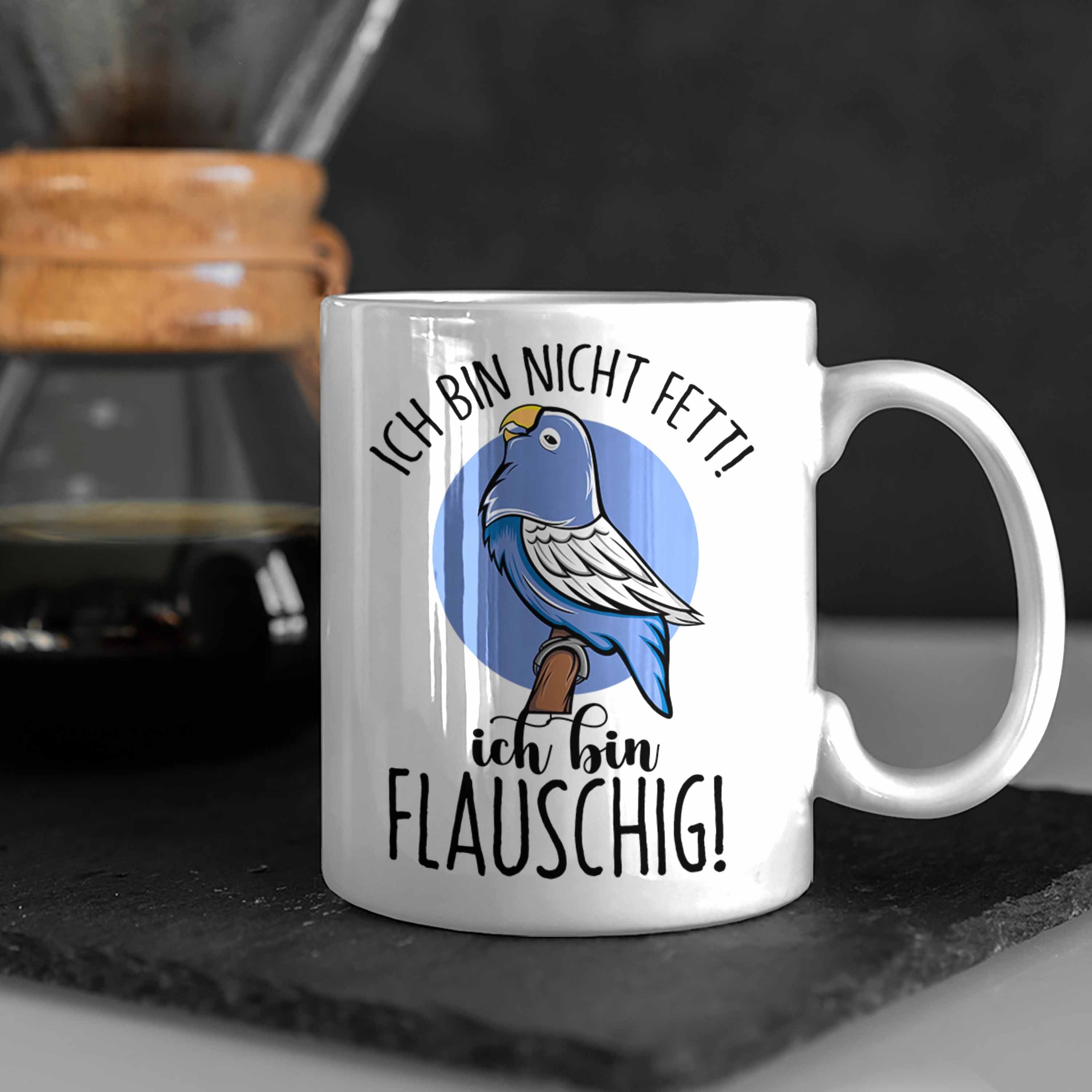 Tasse für Trendation Papagei-Tasse Lustige Geschenk Papagei-Besitzer Weiss