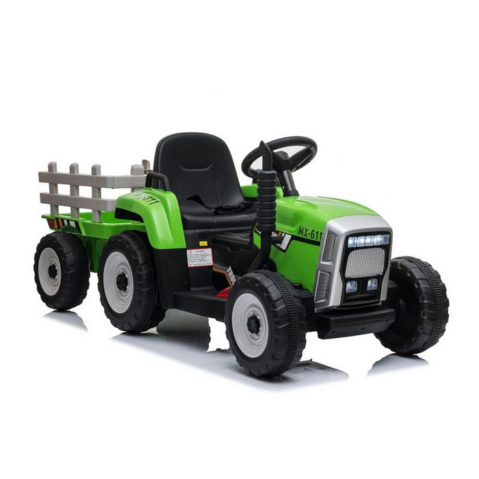 TPFLiving Elektro-Kinderauto Traktor - Motor: 2 x Elektro Motoren - Akku: 1 x 12 Volt/7Ah Belastbarkeit 30 kg Kinderauto - Elektroauto mit Sicherheitsgurt - grün