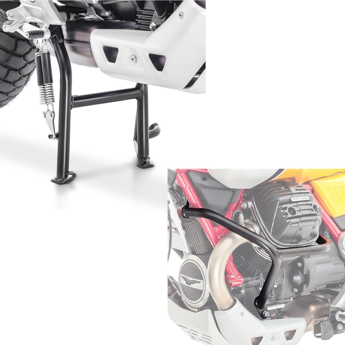 ConStands Motorrad-Hauptständer Set Hauptständer passend für Moto Guzzi V85 TT 19-25 # mit Sturzbügel