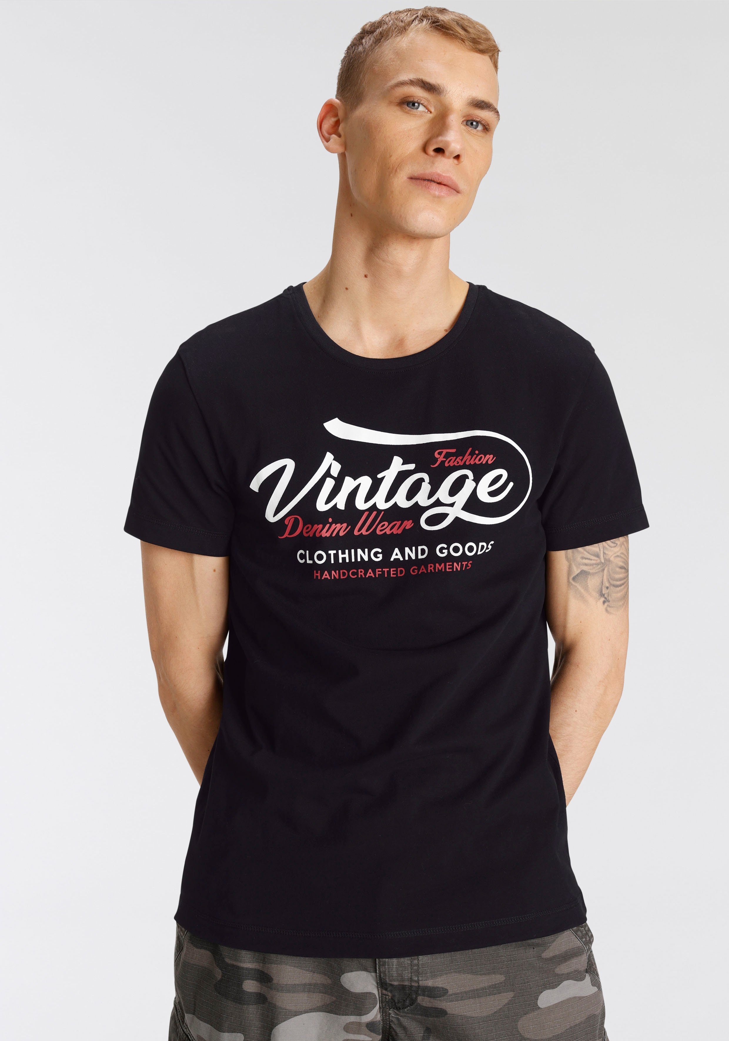 AJC T-Shirt kurzärmelig, schmal geschnitten, mit stylischem Druck