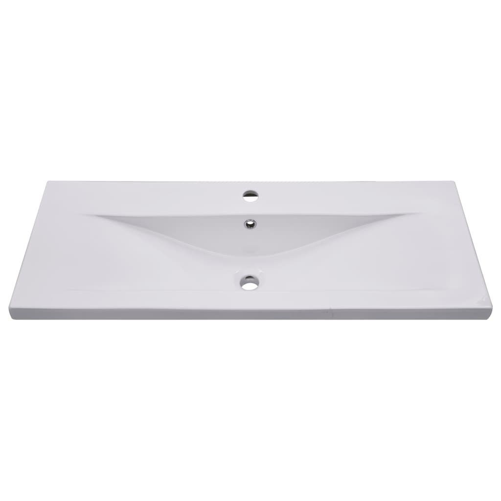 vidaXL Waschbecken Einbauwaschbecken 101x39,5x18,5 cm Keramik Weiß