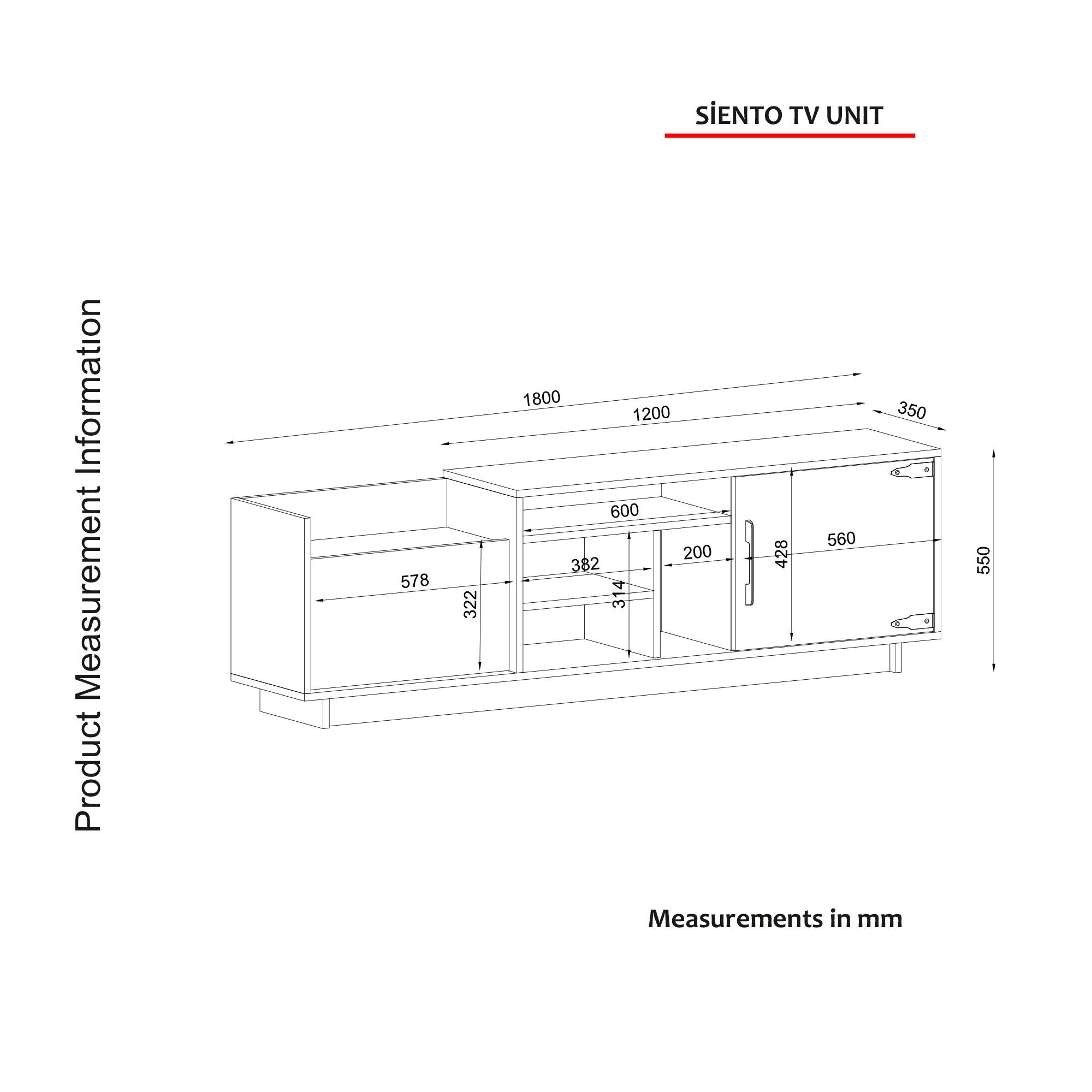 Siento Wohnwand moebel17 Optik) (Marmor Vitrine Walnuss