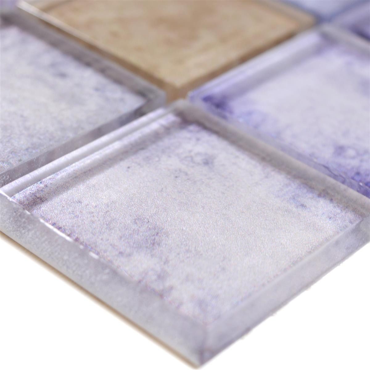 Mosafil Mosaikfliesen Glasmosaik Fliesen Clementine, Glas 30.000x30.000, blau, Verlegefertig auf ein Netz geklebt - Wasserfest