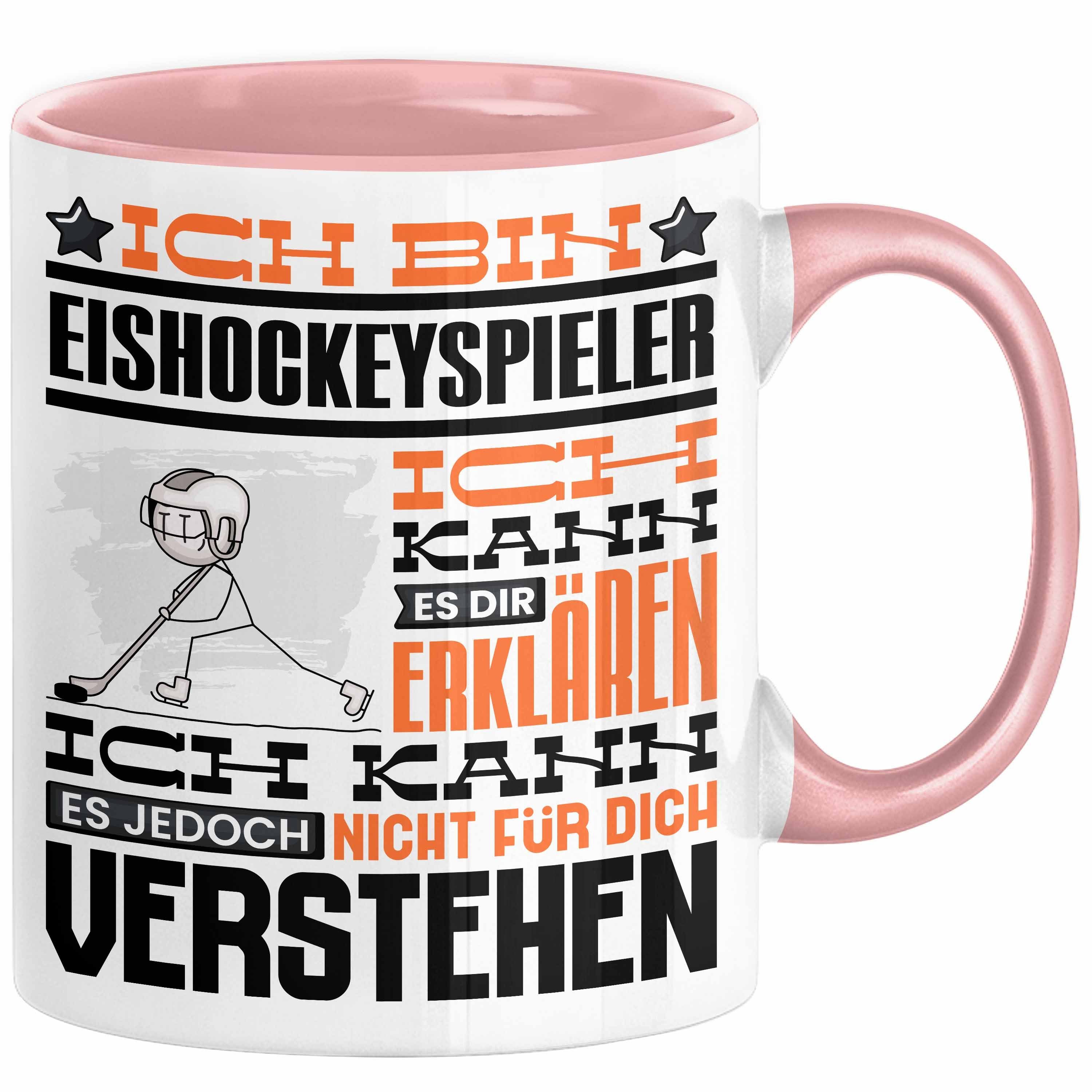 Trendation Tasse Eishockeyspieler Geschenk Kaffee-Tasse Geschenkidee für Eishockeyspiel