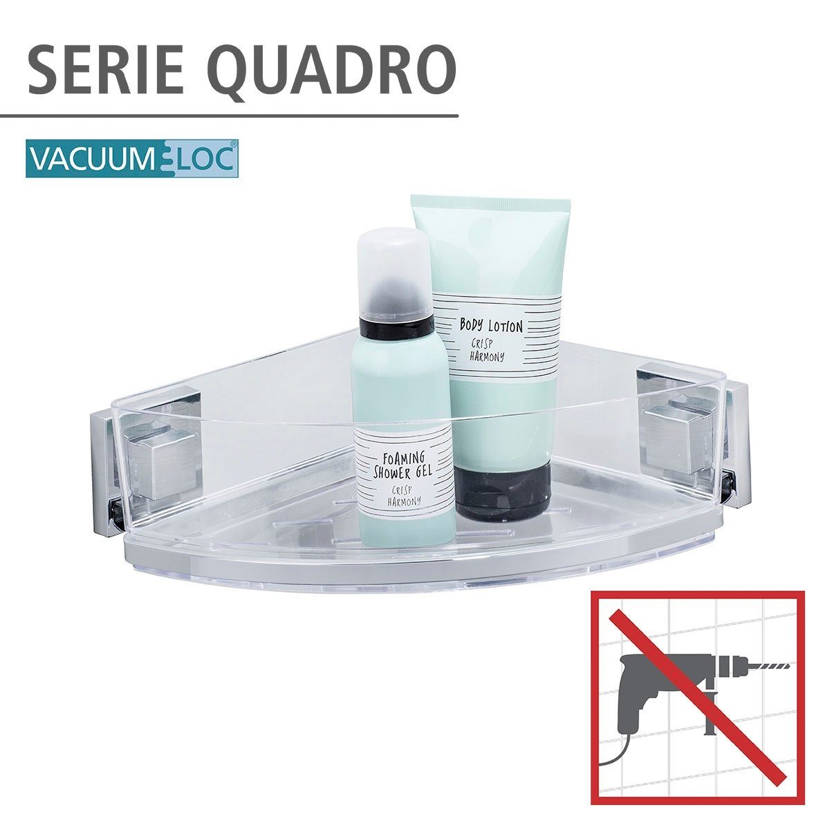 WENKO Eckregal Vacuum-Loc Quadro, 1 Etage günstig online kaufen