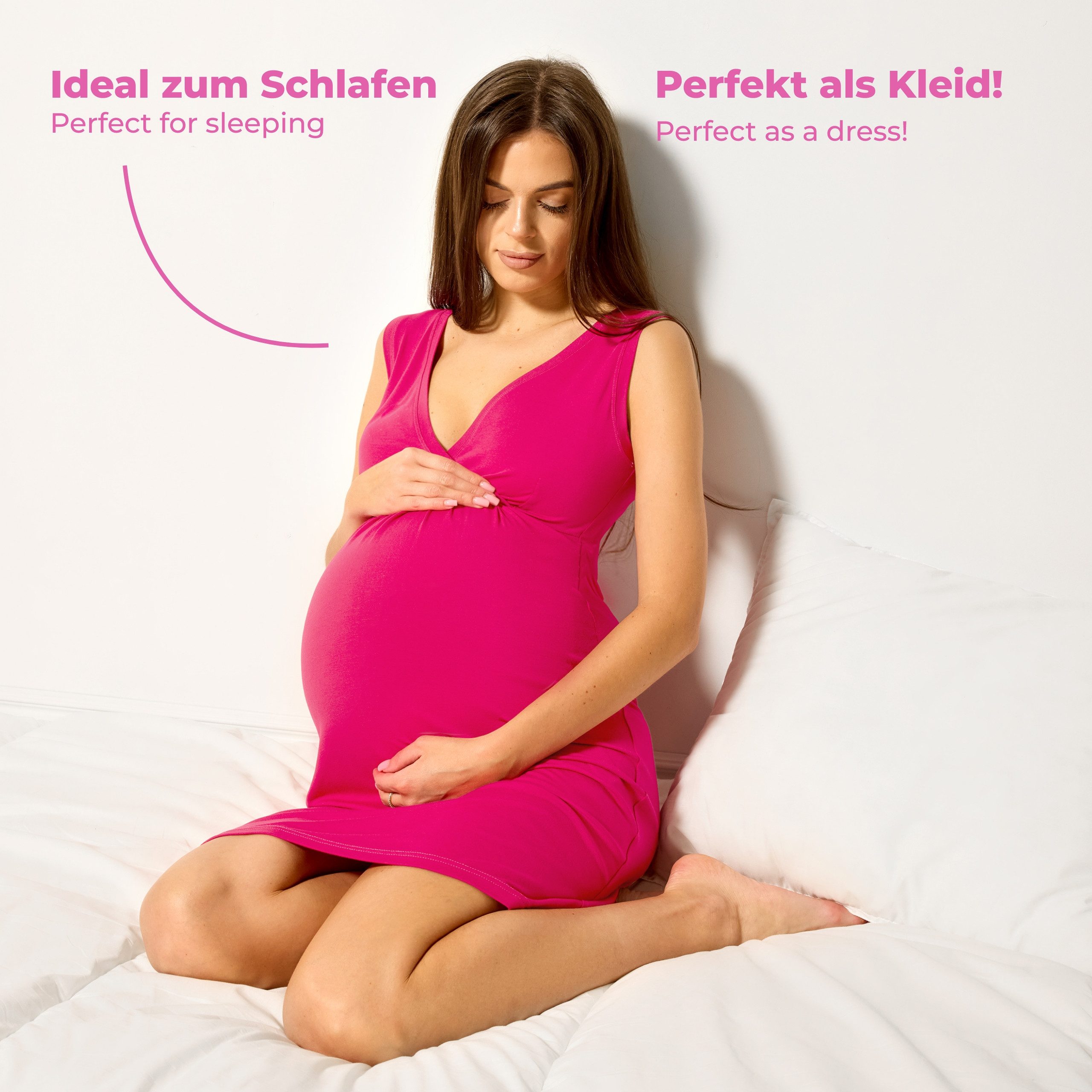 Merry Style Umstandsnachthemd Nachthemd Damen Schwangerschaft Stillnachthemd Nachtwäsche MS10-467 (1-tlg) – Bild 5 von 5