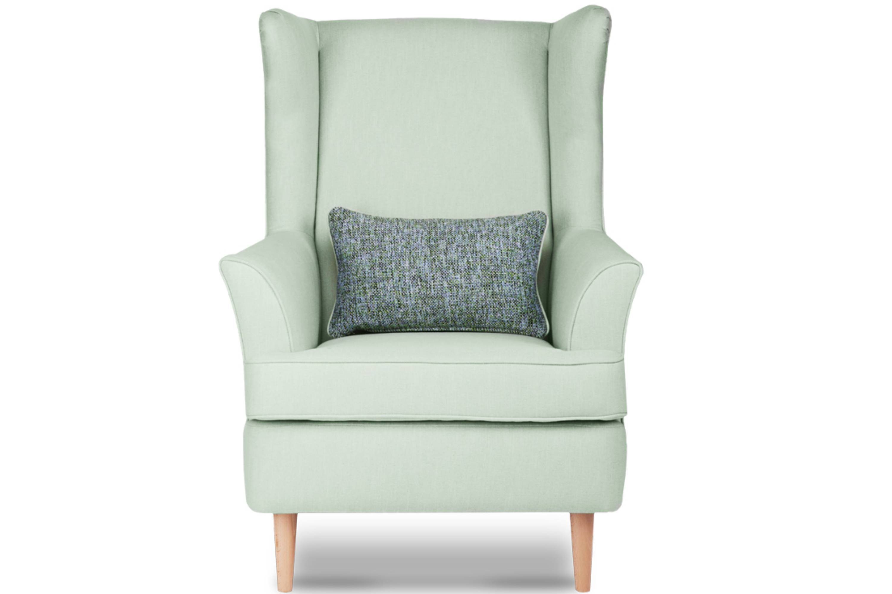inklusive Konsimo Kissen STRALIS Sessel, Ohrensessel dekorativem Design, zeitloses Füße, hohe