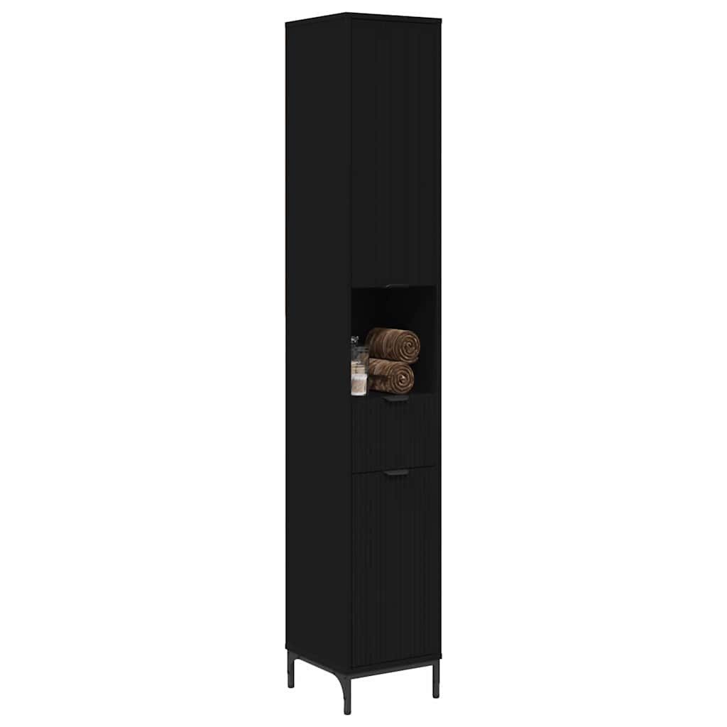 vidaXL Badezimmerspiegelschrank Bad hoher Schrank Schwarz günstig online kaufen