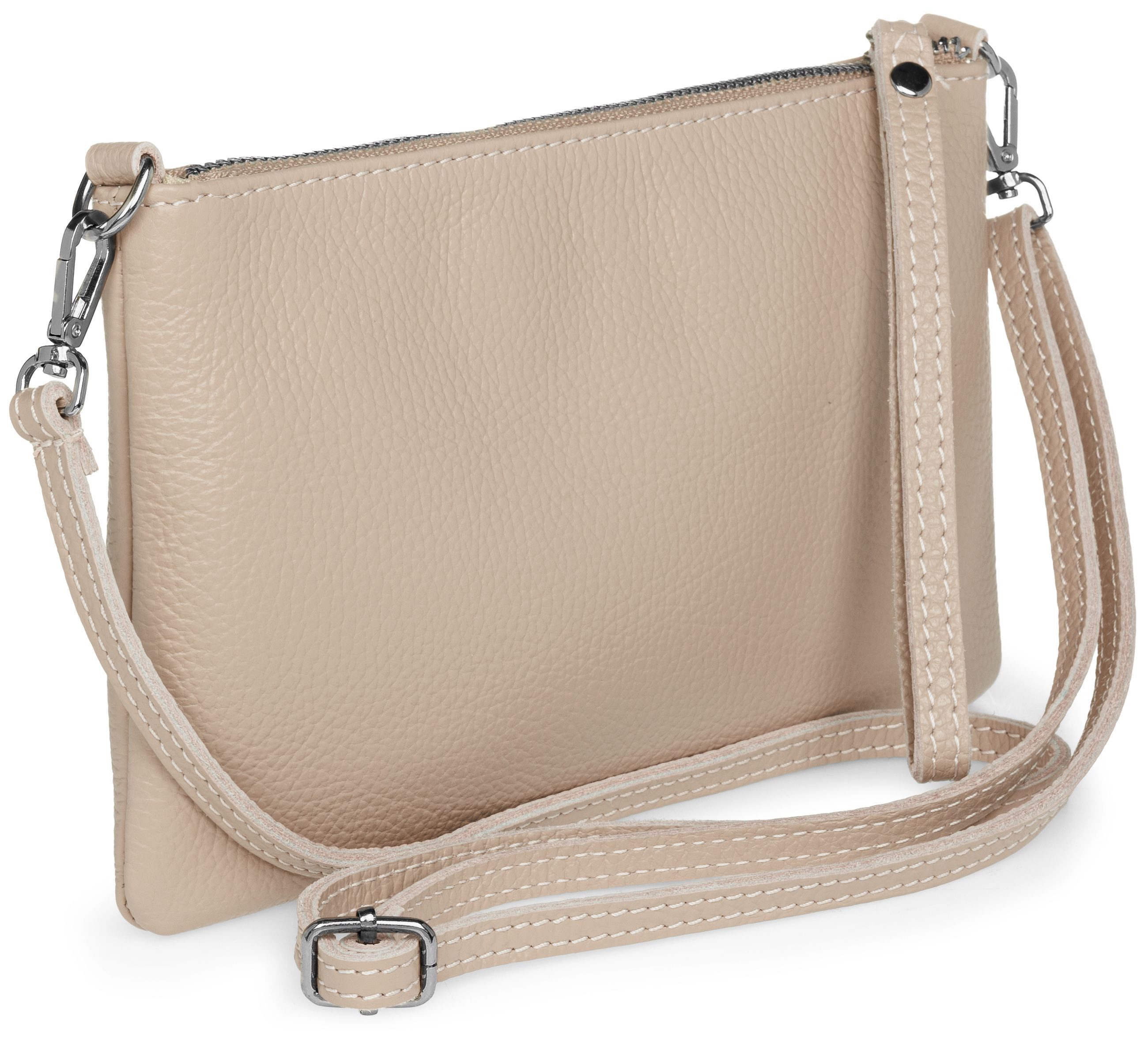 Caspar Clutch Abendtasche Kompakte Damen Leder Tasche - CLASSIC LINE - Modell No.834, leicht, elegant & unempfindlich - 100% Echtleder - Handmade in Italy