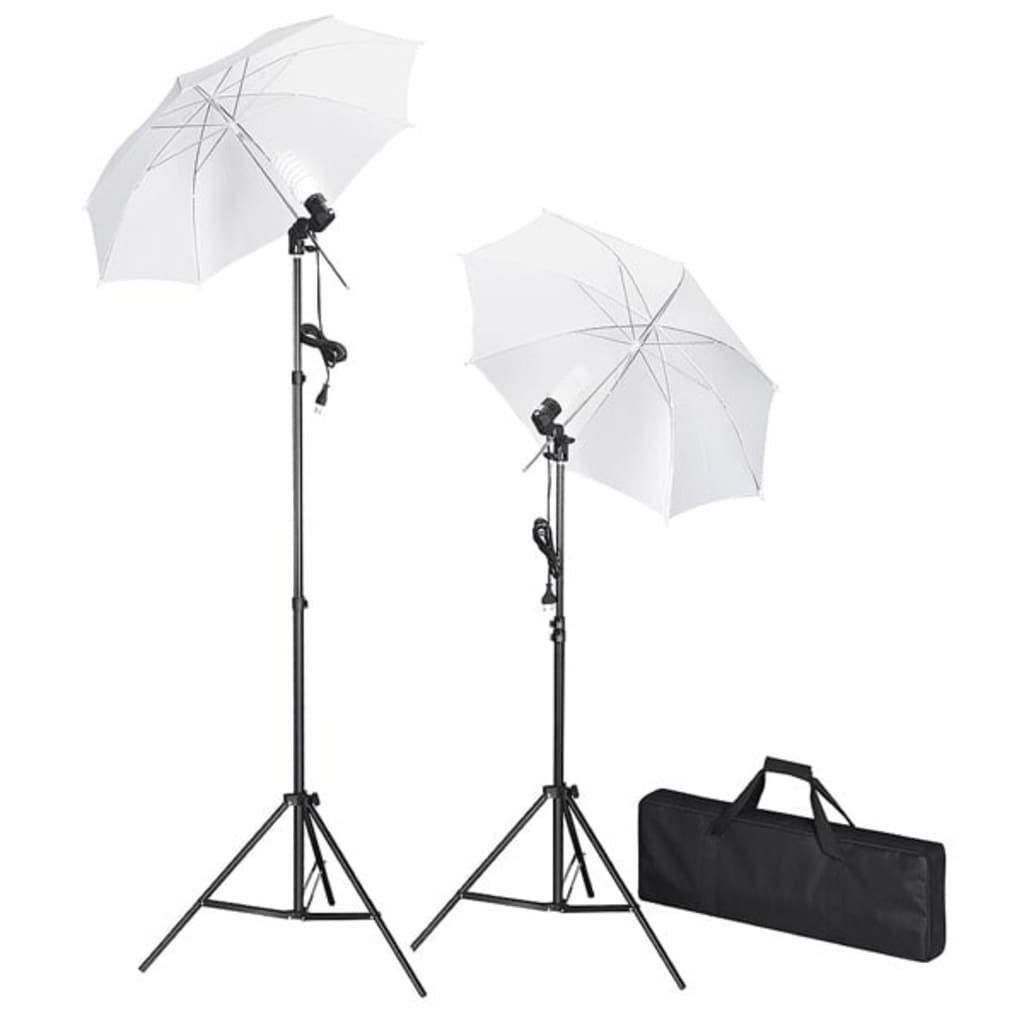 vidaXL Fotohintergrund Fotostudio mit und Hintergrund Leuchten Set Schirmen