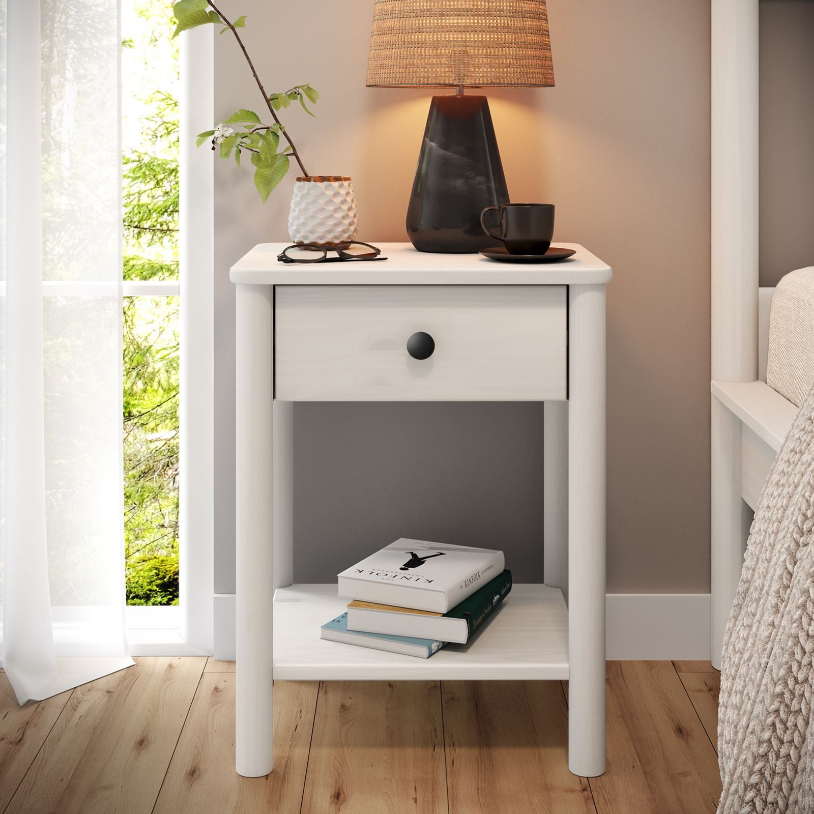 IDIMEX Nachtkommode APOANA, Nachttisch Nachtschrank modern Holz Nachtkommode skandinavisch