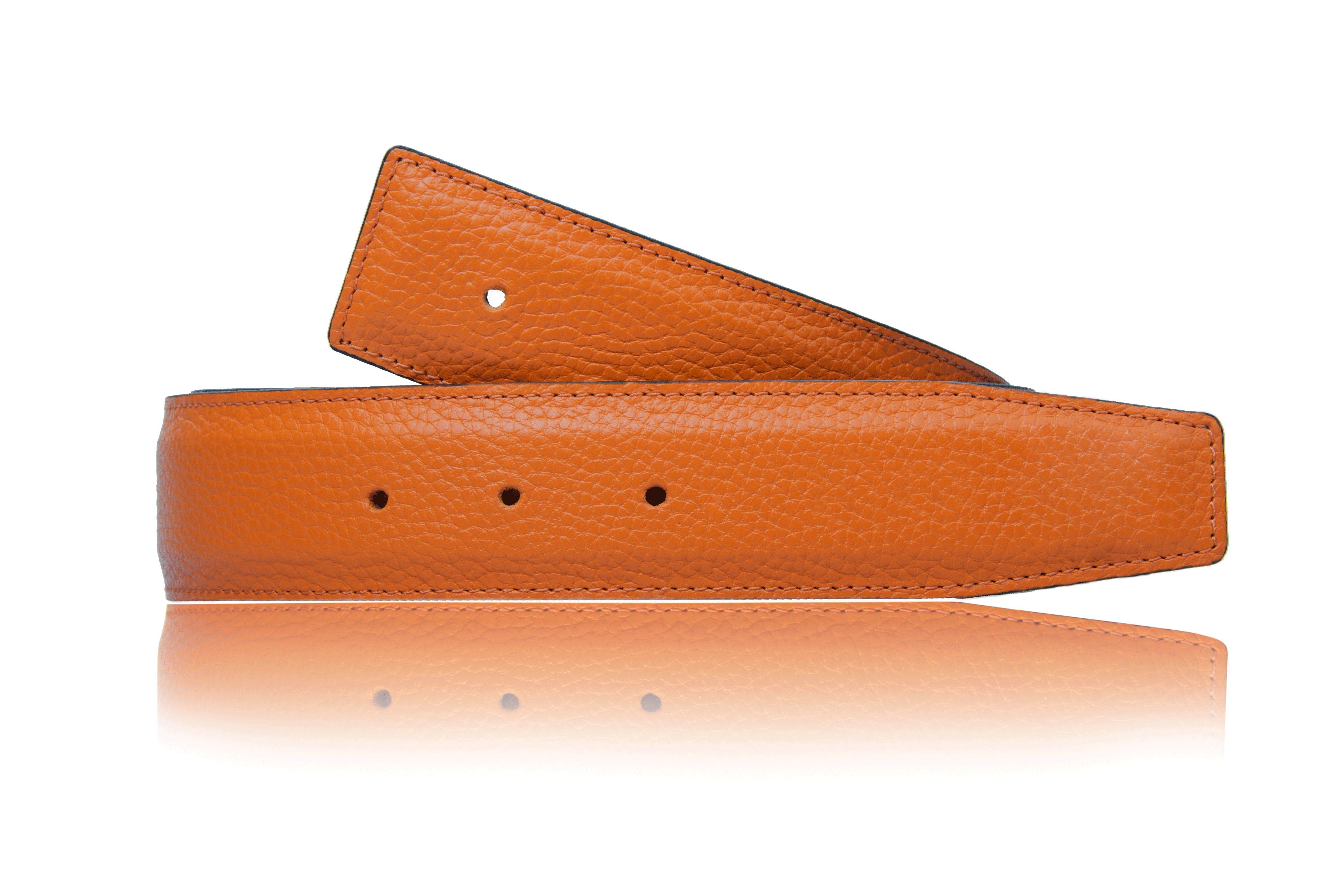 Erdi Ünver Ledergürtel Wendegürtel Orange 32mm ohne H Schnalle & H Gürtelschnalle