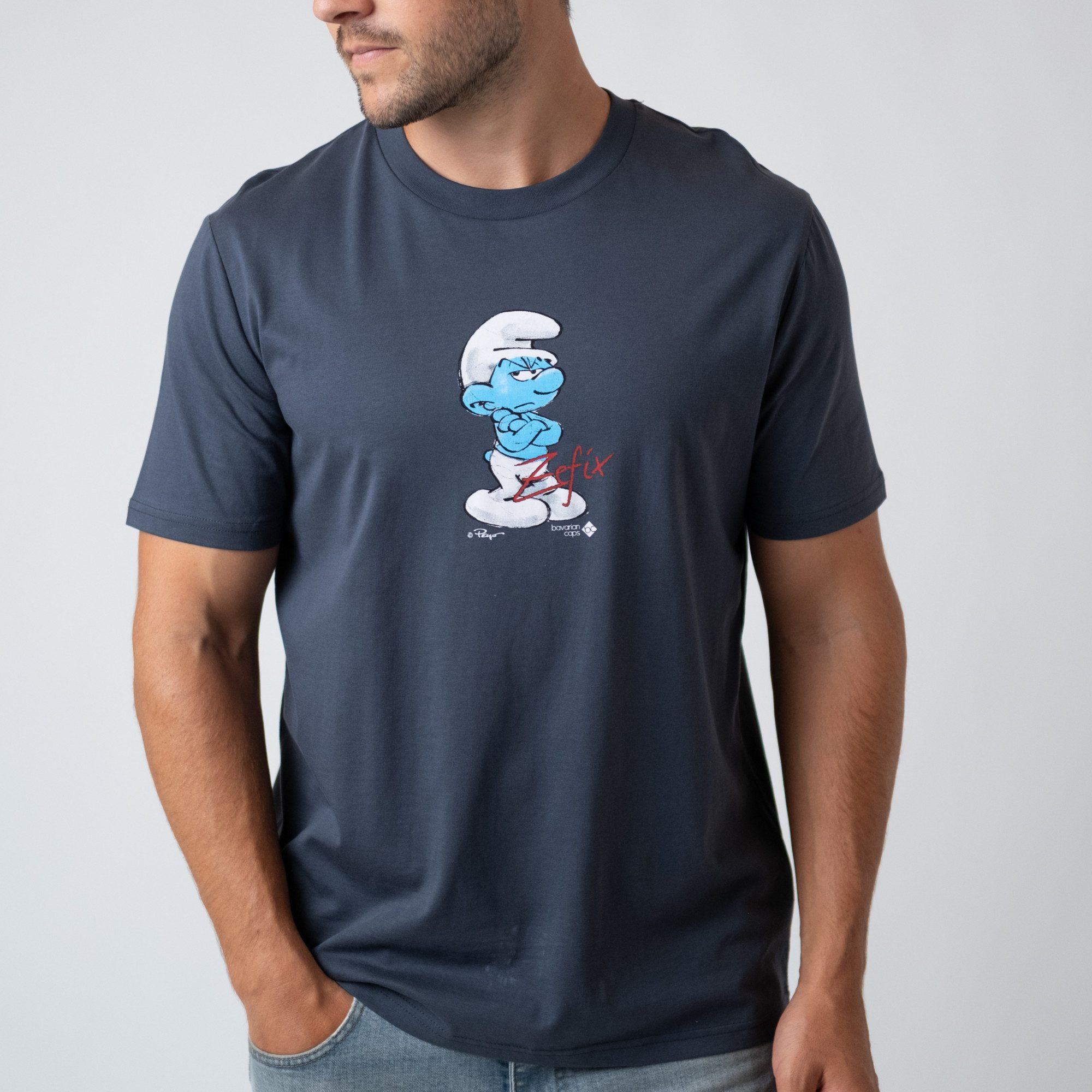 Bavarian Caps T-Shirt Bavarian Caps T-Shirt "Muffi, Zefix" - dunkelgrau (T-Shirt, T-Shirt)