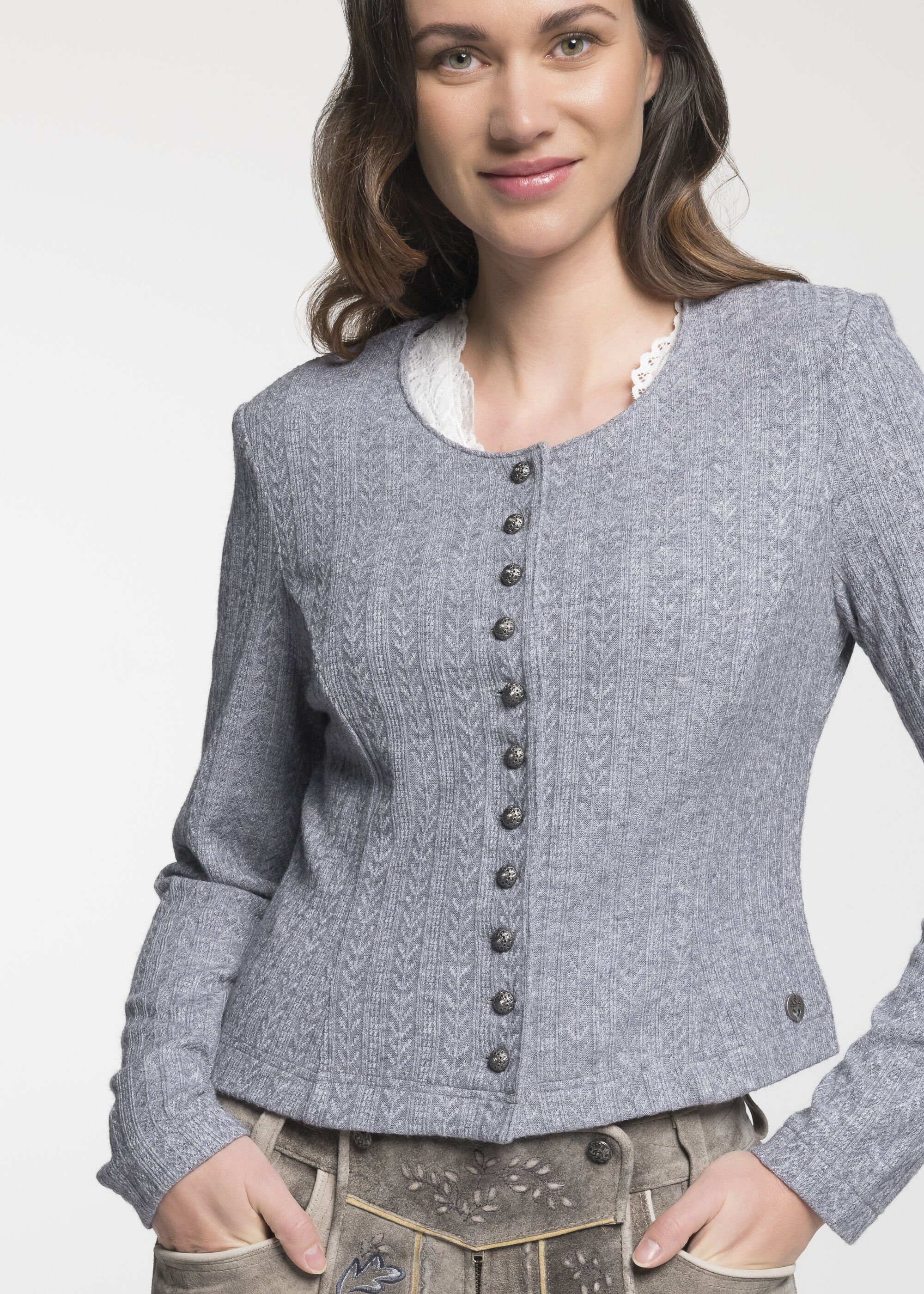 Spieth & Wensky Trachtenstrickjacke Dietzing mit Rundhals