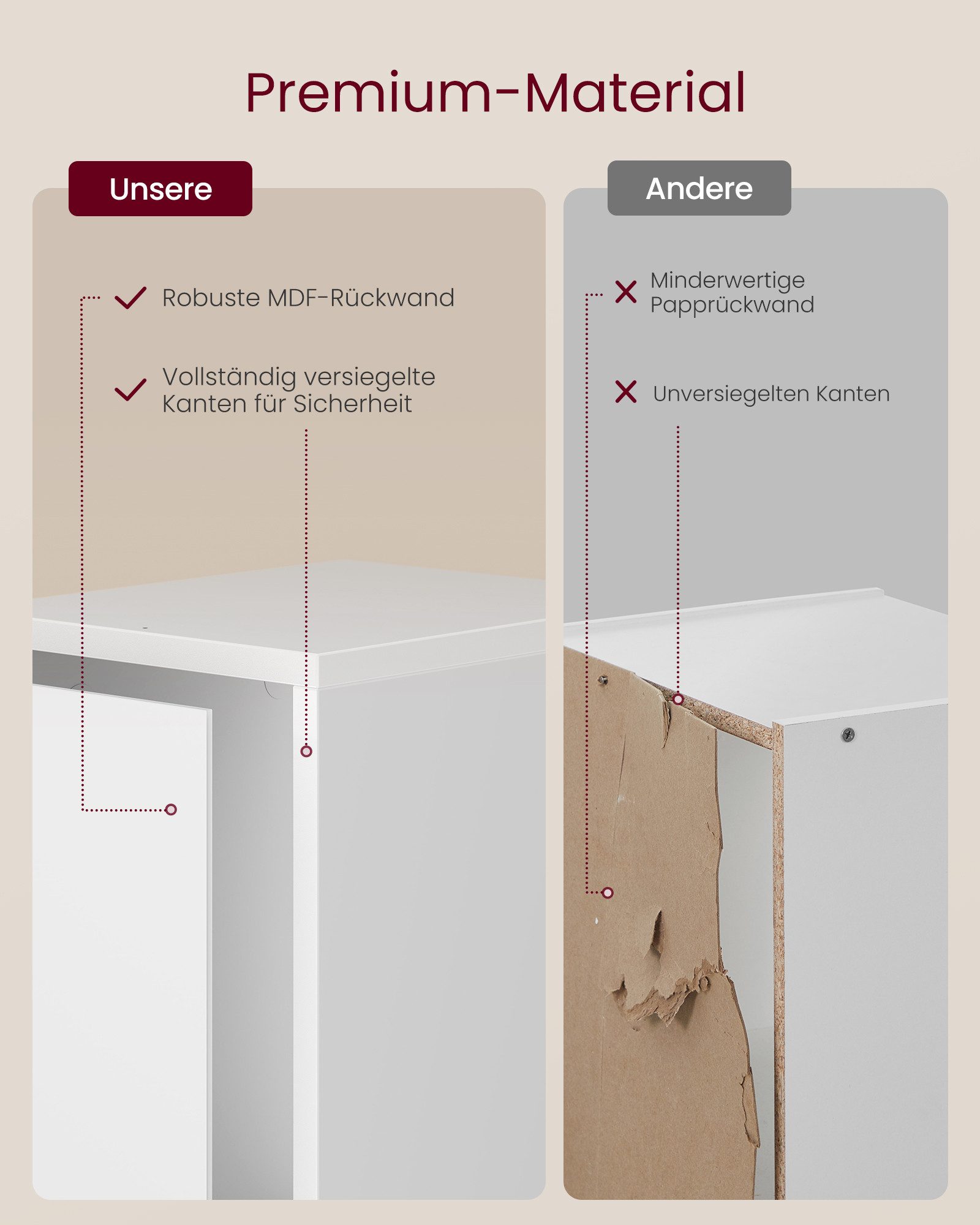 VASAGLE Bücherregal mit verstellbaren Ablagen, für Wohnzimmer, Homeoffice, Schlafzimmer, 3-stöckiges Regal, offenes Aufbewahrungsregal, 24 x 20 x 94,8 cm – Bild 4 von 4
