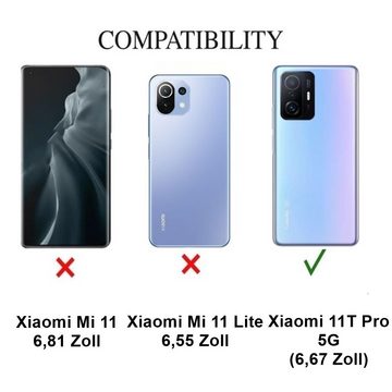 CoverKingz Handyhülle Hülle für Xiaomi 11T / 11T Pro Handyhülle Silikon Case Handy Cover 16,94 cm (6,67 Zoll), Handyhülle Bumper Silikoncover Softcase Carbonfarben