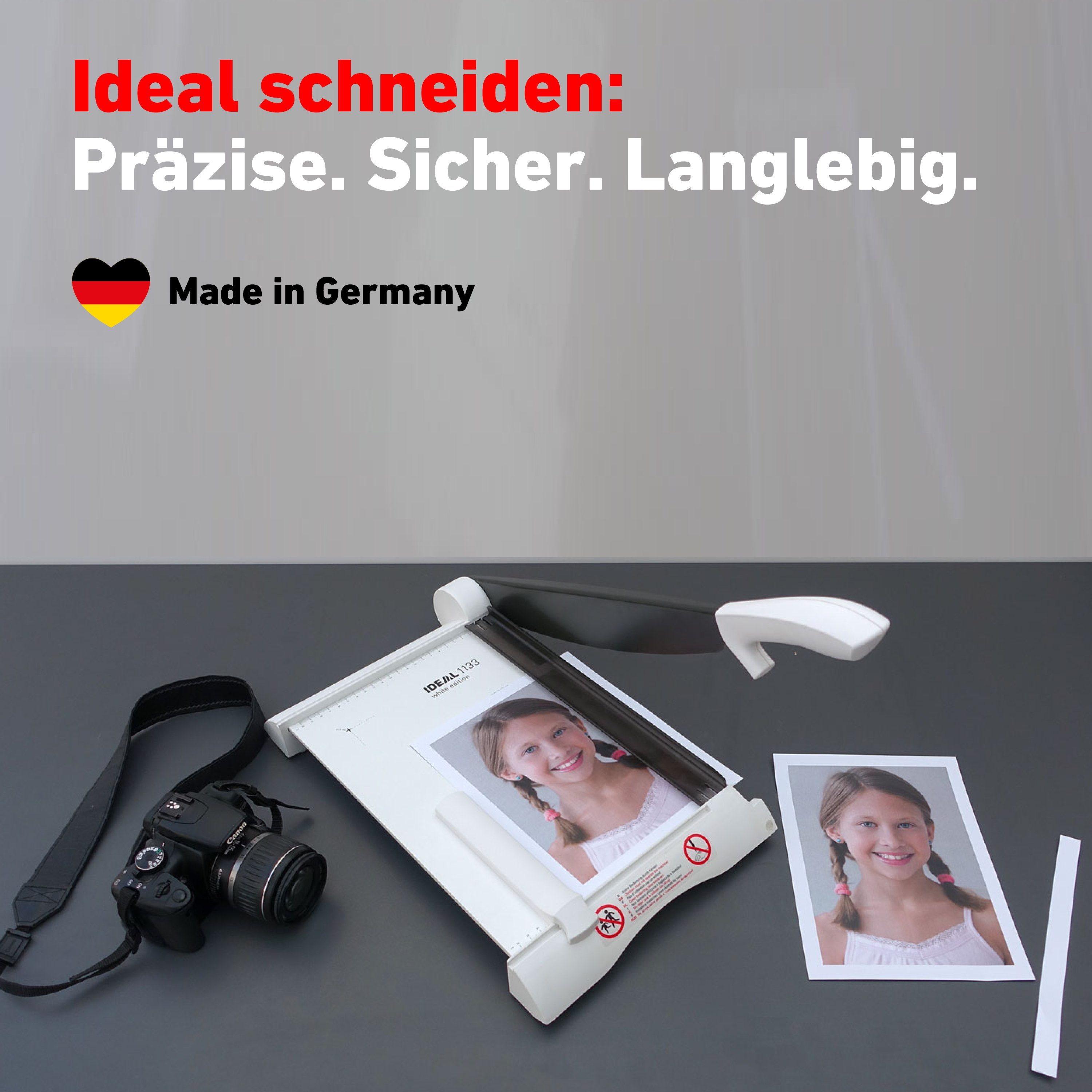 IDEAL Hebelschneidemaschine 1133, bis DIN A4, Schnittlänge 340 mm, 15 Blatt Kapazität