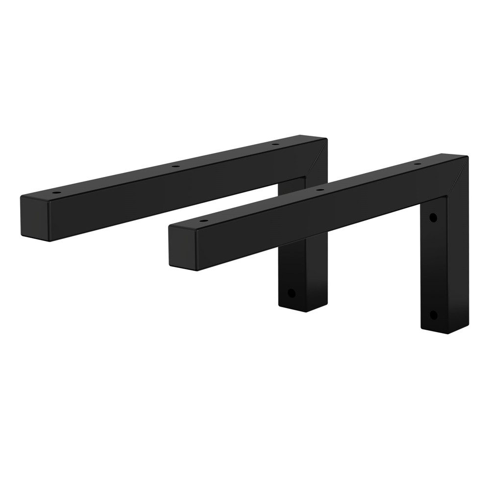 ML-DESIGN Wandregalhalter Wandkonsole Set für Waschtisch aus Stahl Regalhalter, 2-tlg., Regalwinkel L-Form Schwarz Konsolenträger Regalträger Halterung