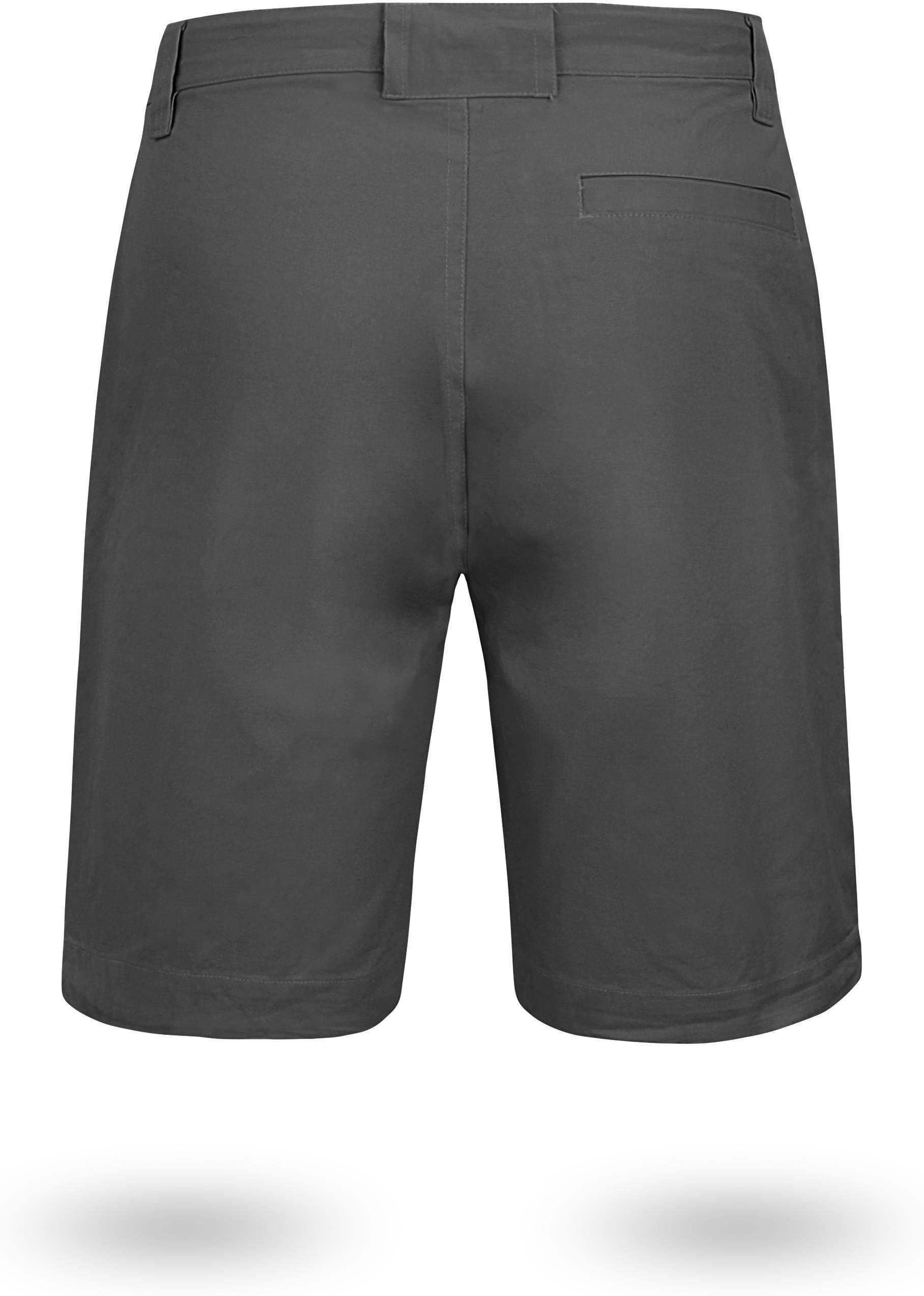 Bermudas normani Gobi Zippertasche aus kurze Shorts Bio-Baumwolle Anthrazit Shorts Herren Sommershort Vintage mit 100% invisible Chino