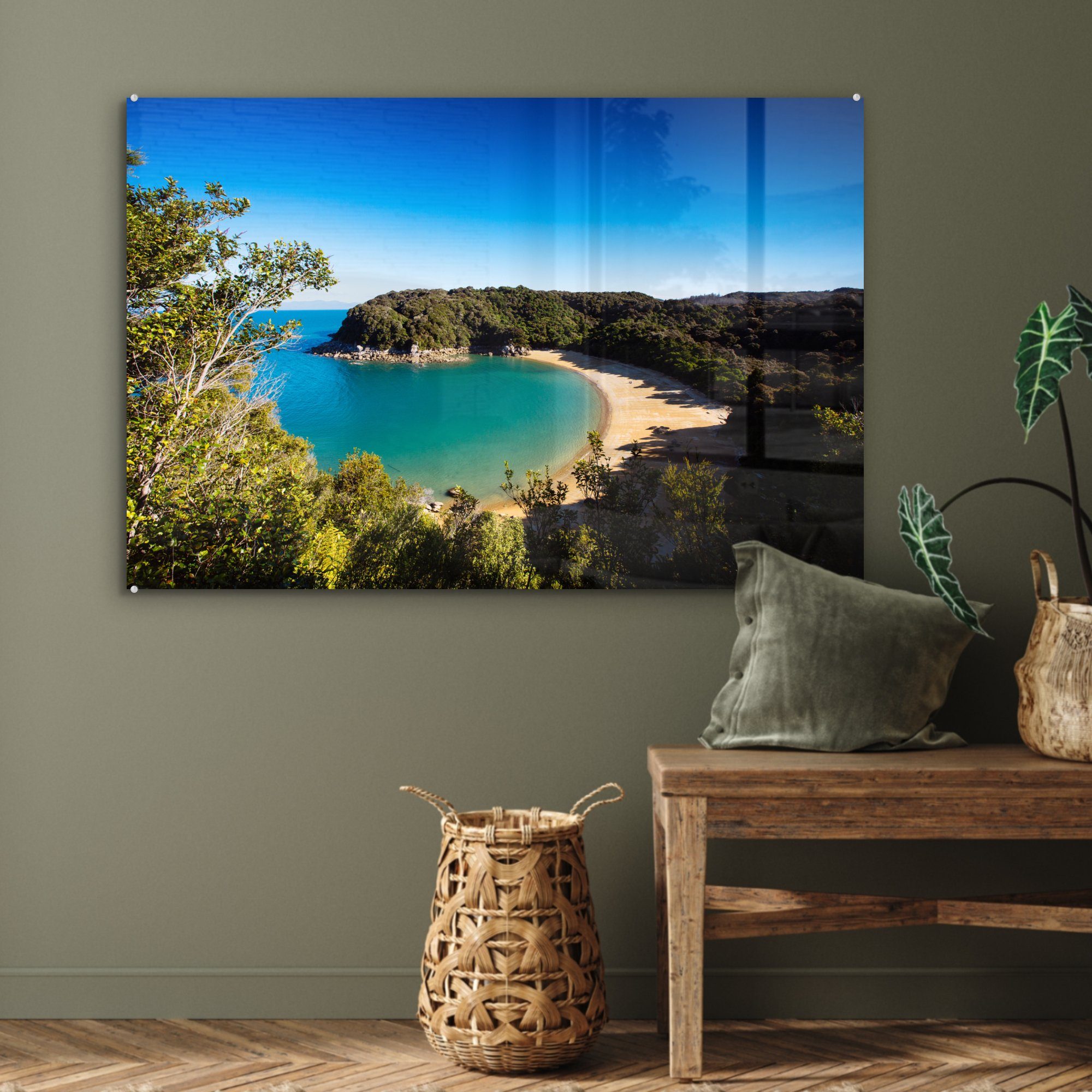 Acrylglasbild bei Acrylglasbilder MuchoWow Nationaler strahlend (1 Tasman Himmel, blauem St), Abel Wohnzimmer & Schlafzimmer