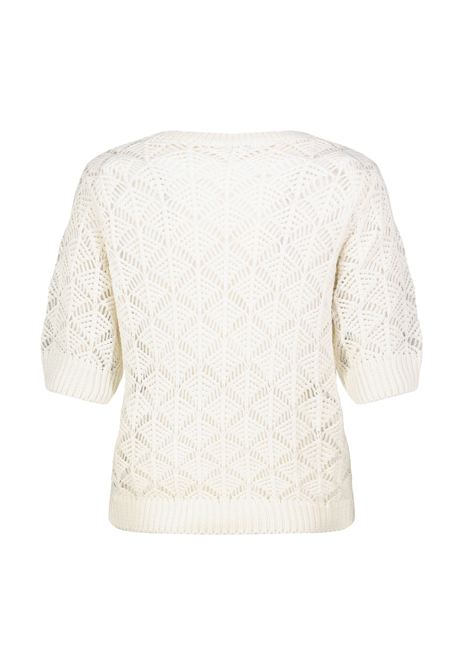 Eight2Nine Strickpullover Strickshirt mit Ajour-Muster Ajour Lochstrick-Pullover
