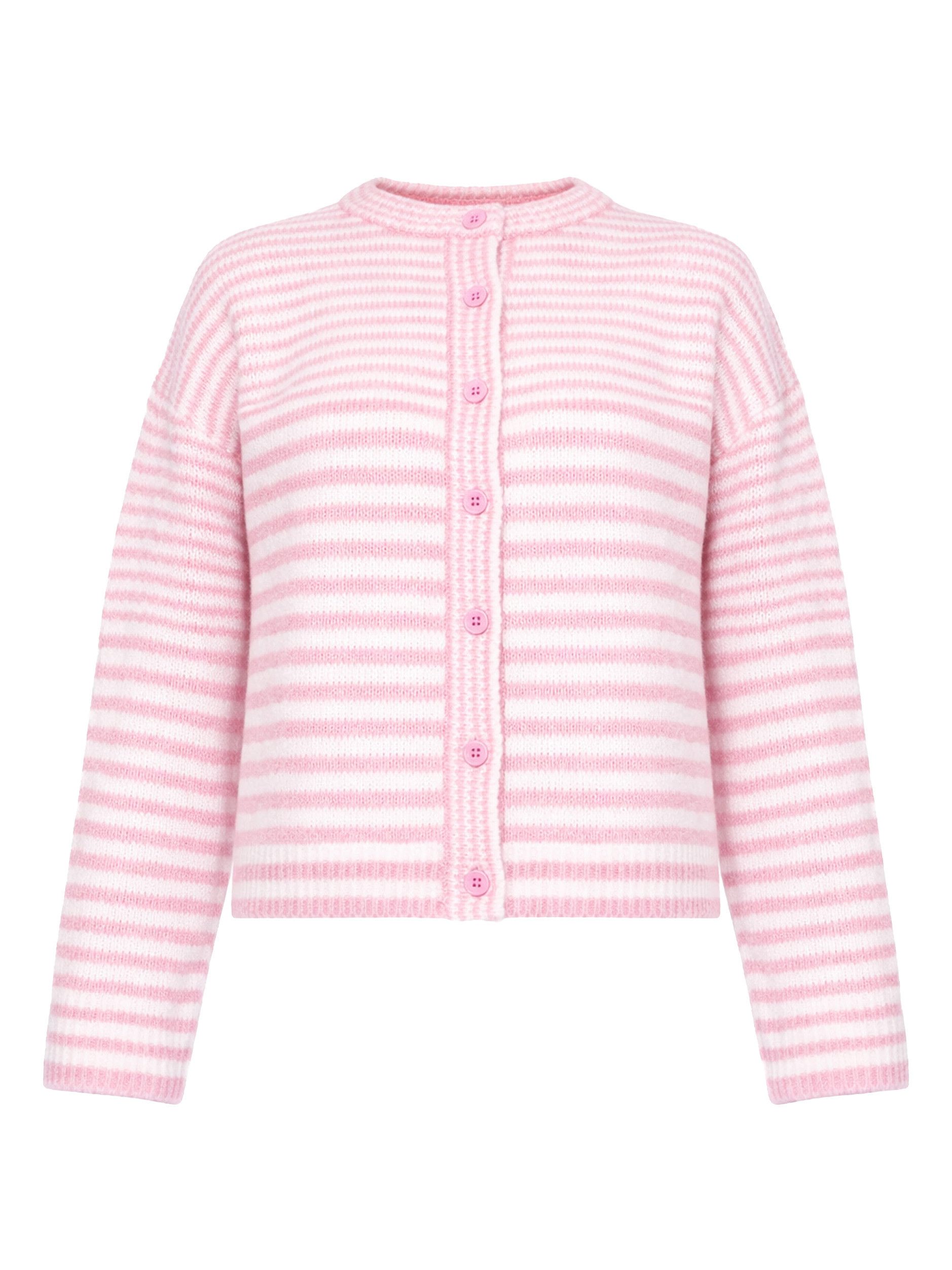 Cardigan Strickjacke mit grafischem Streifenbild für Damen