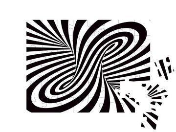 puzzleYOU Puzzle Optische Täuschung: Eine schwarz-weiße Spirale, 48 Puzzleteile, puzzleYOU-Kollektionen