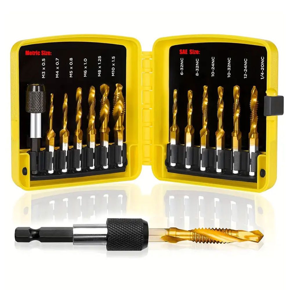 PODOFO Gewindebohrer Kombiniertes Bohrer- und Gewindeschneiderset aus Titan günstig online kaufen