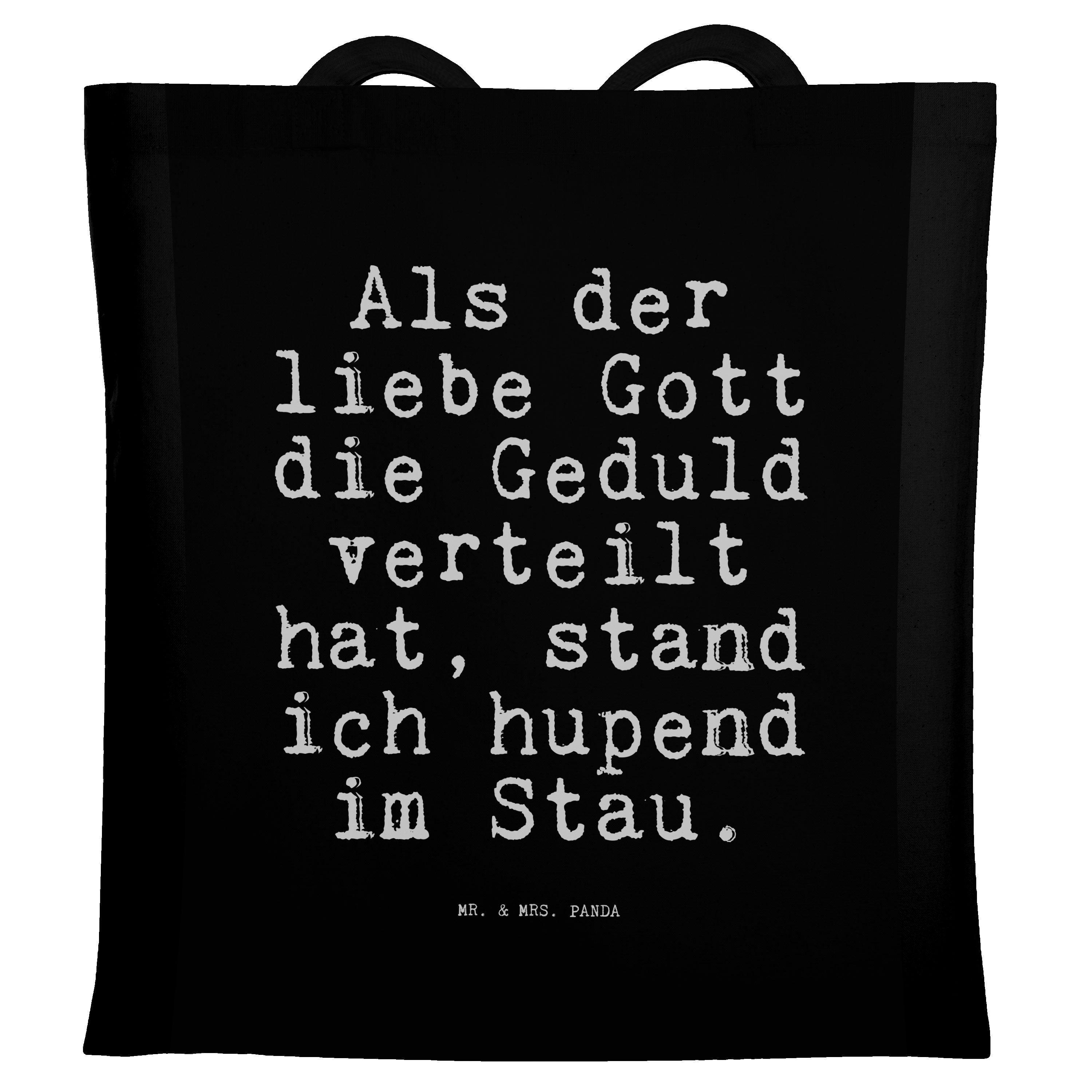 Mr. & Mrs. Panda Tragetasche Als der liebe Gott... Schwarz Geschenk