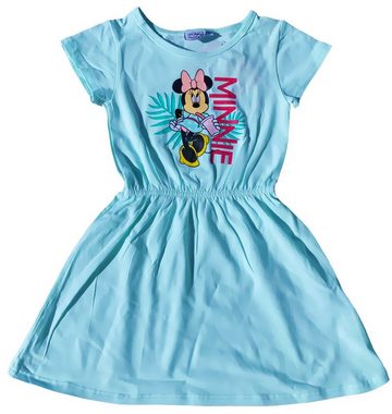 Disney Minnie Mouse Sommerkleid 2x MINNIE MOUSE Kleid Mädchenkleid Sommerkleid Mini Maus Türkis und gestreift Mädchen 2 3 4 5 6 7 8 9 10 Jahre Gr. 98 104 110 116 128